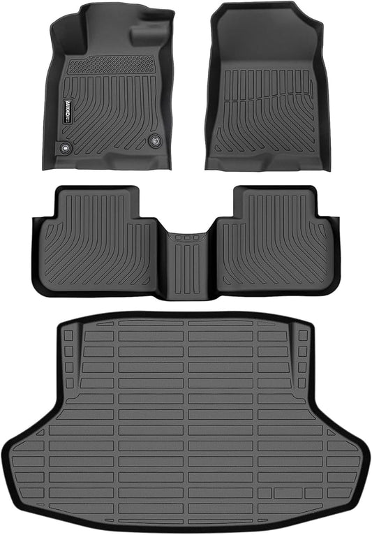 Auxko All Weather Floor & Cargo Mat for Honda Civic Sedan 2026 2025-2022 (Not for Hatchback or Hybrid) TPE Rubber Liners Set All Season Guard Odorless Anti-Slip Floor Mats Trunk Mat
