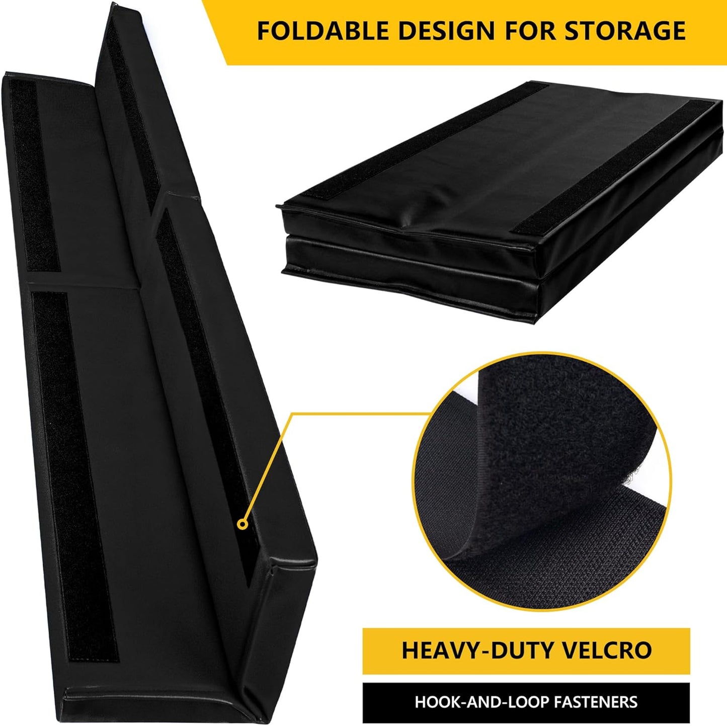 Wall Corner Guards & Edge Protector, Heavy Duty Wall Corner Protective Safety Padding, All-Weather 2 Sides Corner Pad for Gyms, Basketball Court, Playrooms, Garages,etc. (Black, 5FT Tall 6in Sides)