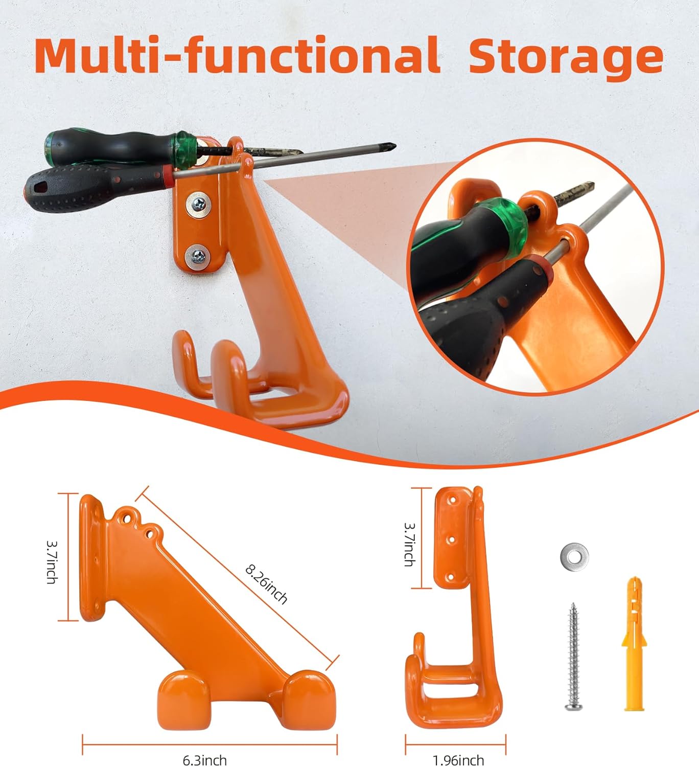 Chainsaw Hanger, 1 Pack Chainsaw Wall Mount, Heavy Duty Chainsaw Holder, Garage Organization Garage Storage Shed Organizer Mounted Chainsaw Rack