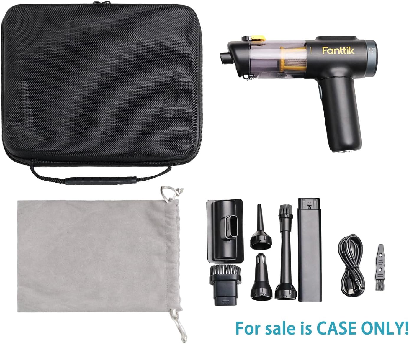 Hard Protective Travel Case Replacement, Compatible with L Shaped Cordless Car Vacuum