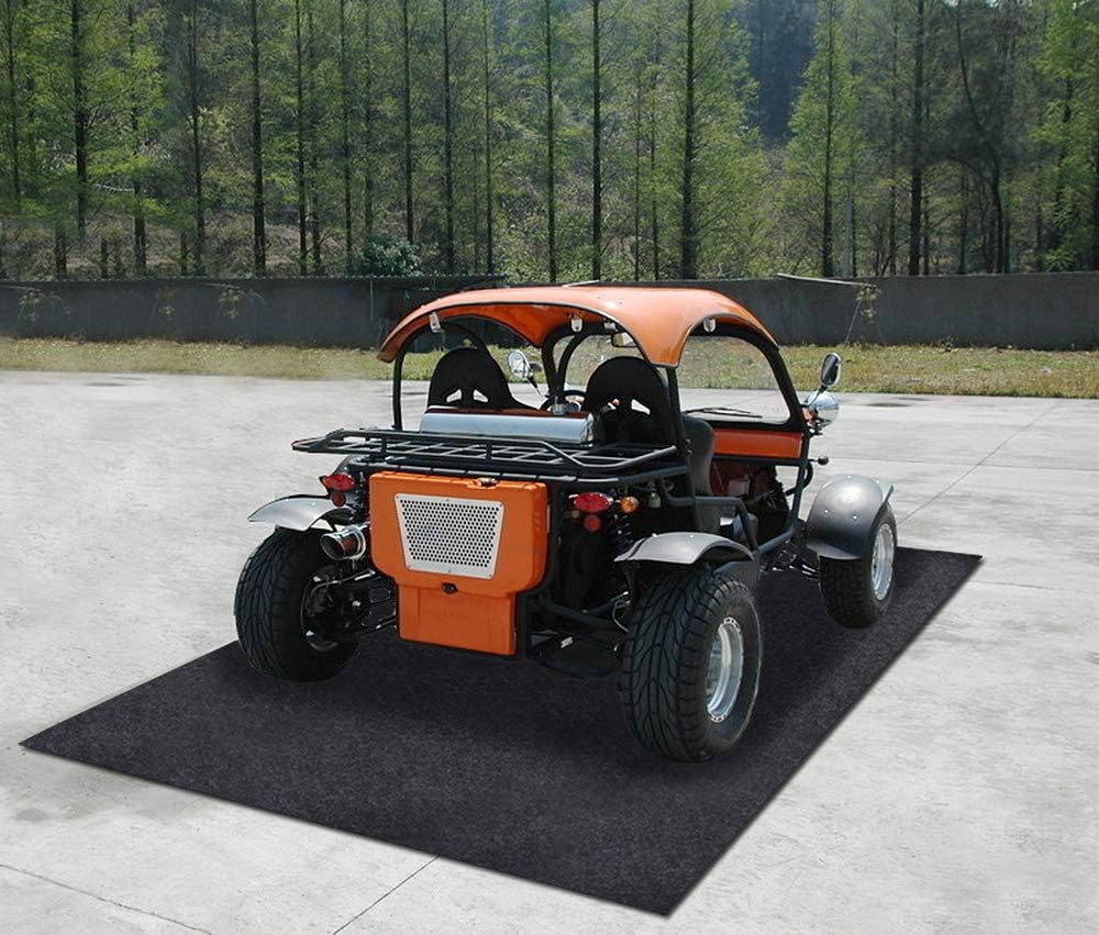 Motorcycle, Golf cart, Go-Kart, Mountain Bike Floor Mat,Absorbent Fabric,Anti-Slip and Waterproof Backing,Washable,Garage and Shop Parking Mats(6.7Feet x 6.7 Feet)