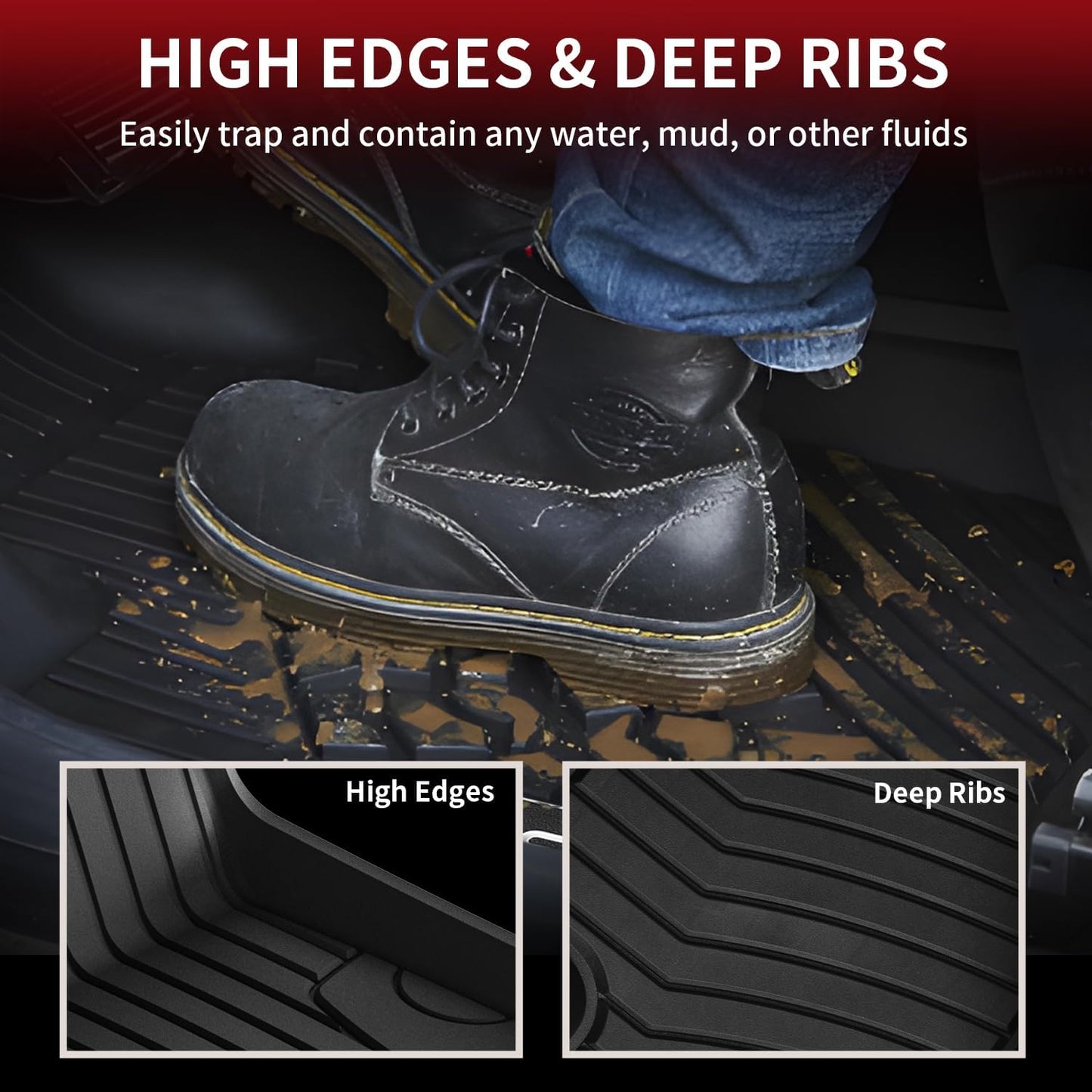 LASFIT Floor Mats for Mercedes Benz GLC 2023-2025 (Coupe Only for 2024-2025), GLC300 / GLC350e / GLC43 AMG/GLC 63 AMG S E, All Weather TPE Floor Liners Custom Fit GLC Car Mats 1st & 2nd Row Mats