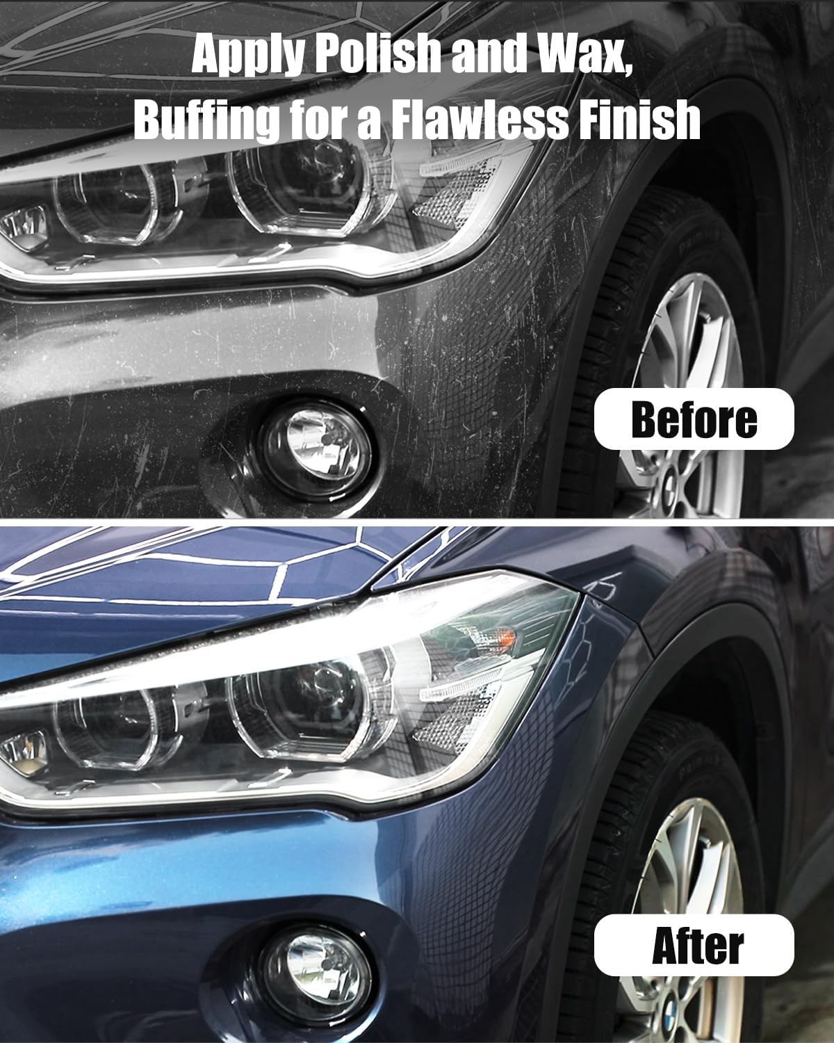 AVID POWER Buffer Polisher, 6-inch Dual Action/DA Polisher for Car Detailing, Random Orbital Car Buffer Polisher Waxer Kit with Variable Speed & 3 Polishing Pads-Blue