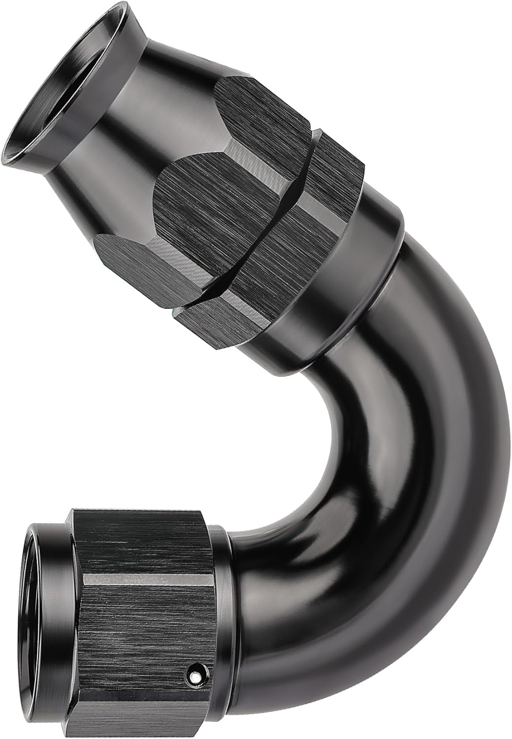 EVIL ENERGY 6AN 150 Degree PTFE One Piece Full Flow End Hose Fitting Aluminum Black