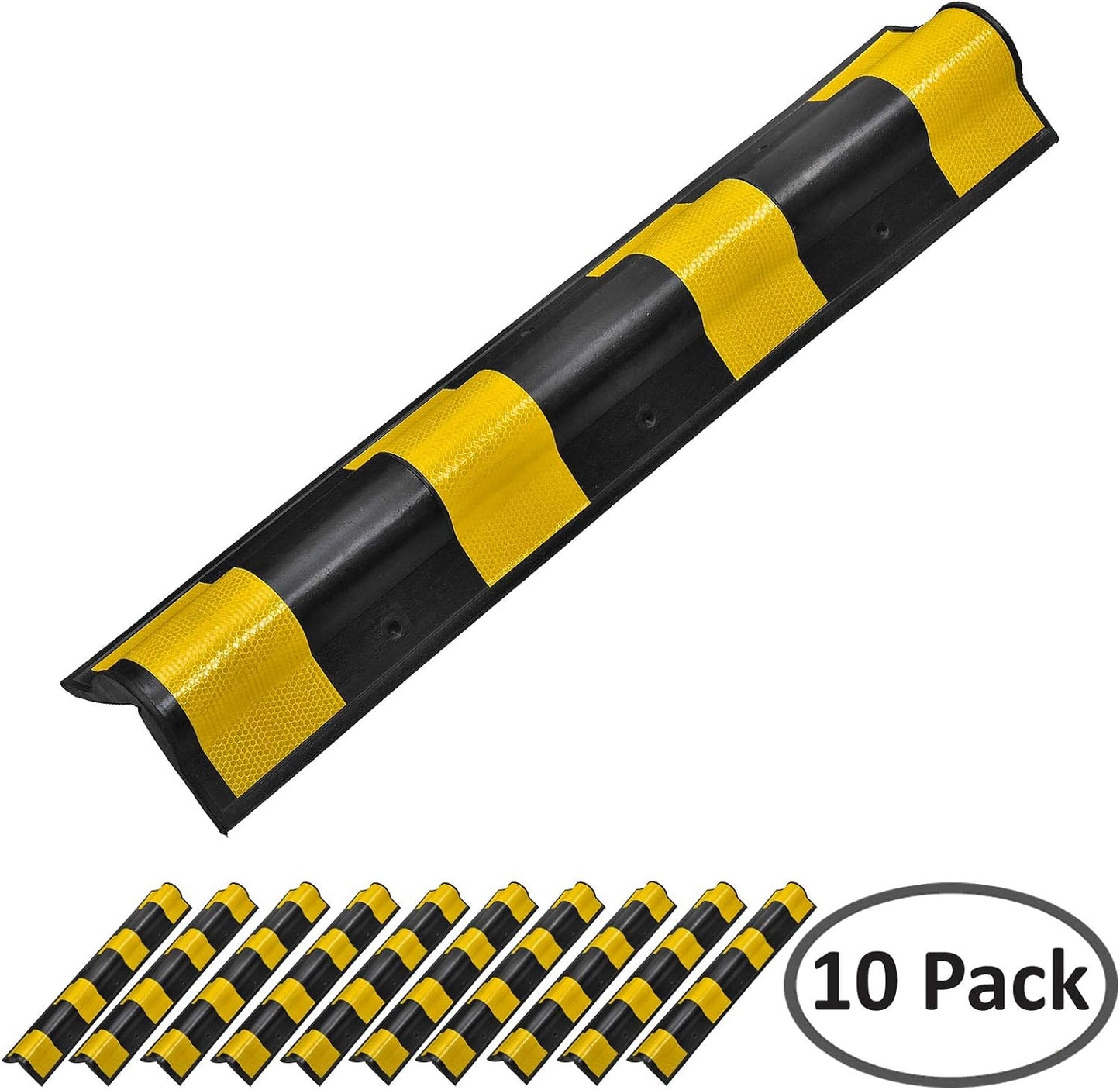 Electriduct Rubber Corner Guards 31" for Parking Columns and Garage Walls Round Edge (Pack of 10)