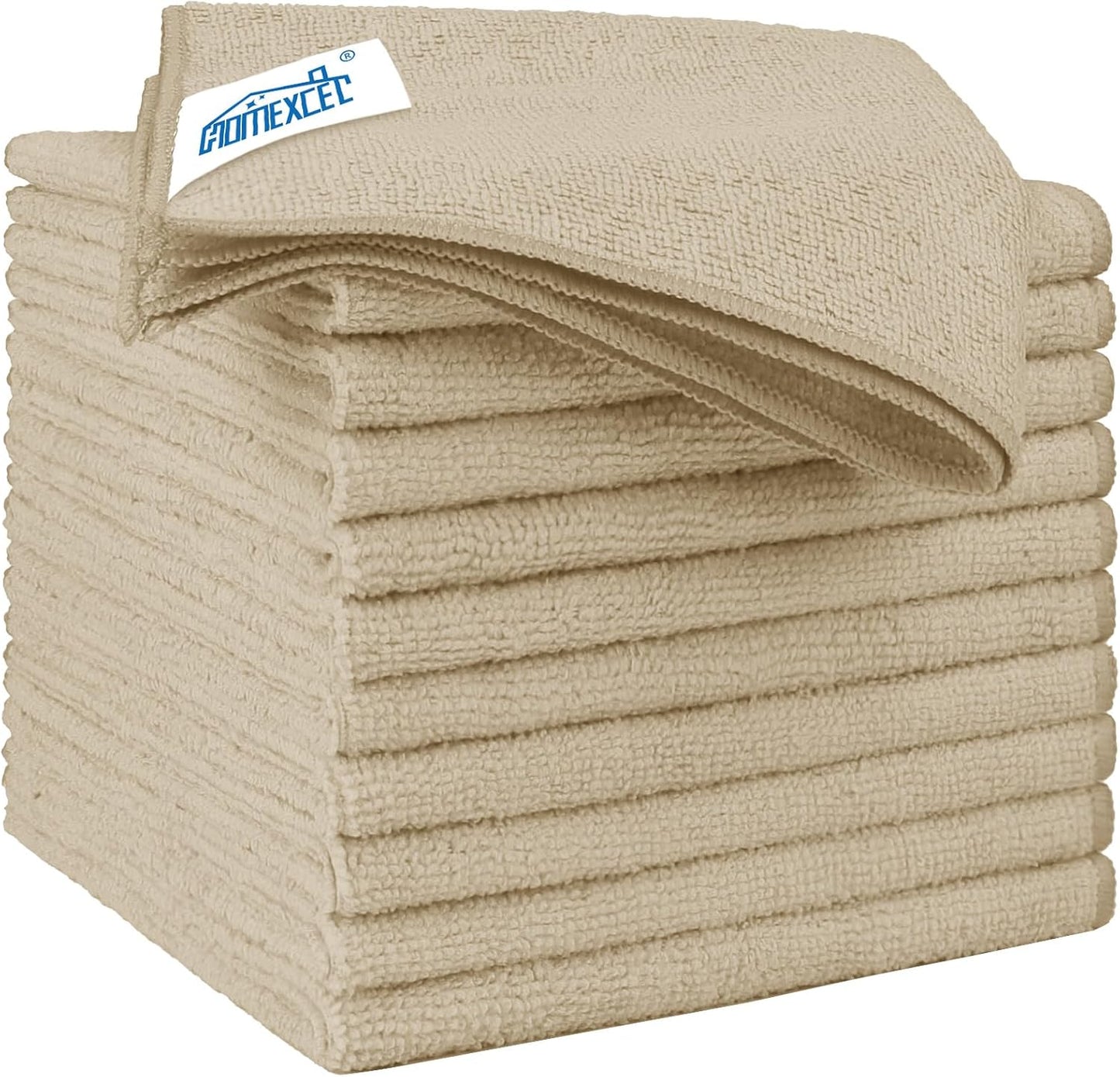 HOMEXCEL Brown Microfiber Cleaning Cloth 12 Pack, 12.5 x 12.5 inch Microfiber Towels for Cars, Ultra Absorbent Car Washing Cloth, Lint Free Streak Free Cleaning Rags for Car, Kitchen, and Window