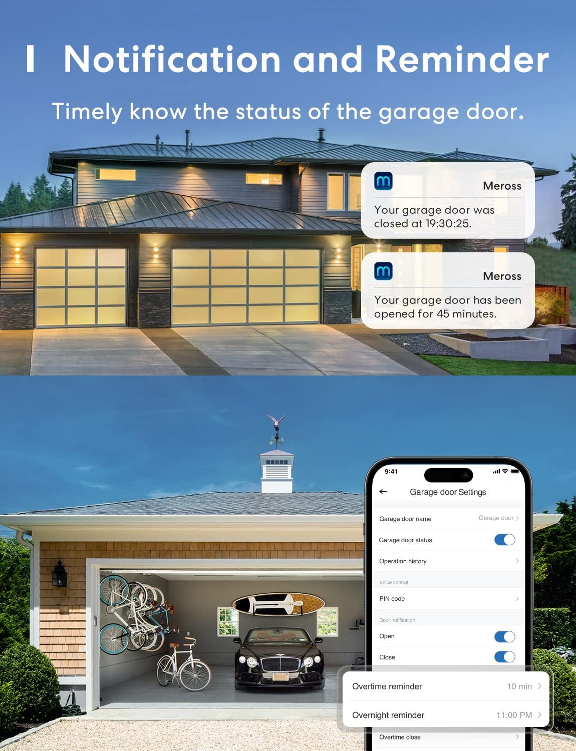 Smart Garage Door Opener Remote with External Antenna, Up to 3 Single Doors, Compatible with Apple HomeKit, Amazon Alexa,SmartThings, Google Assistant