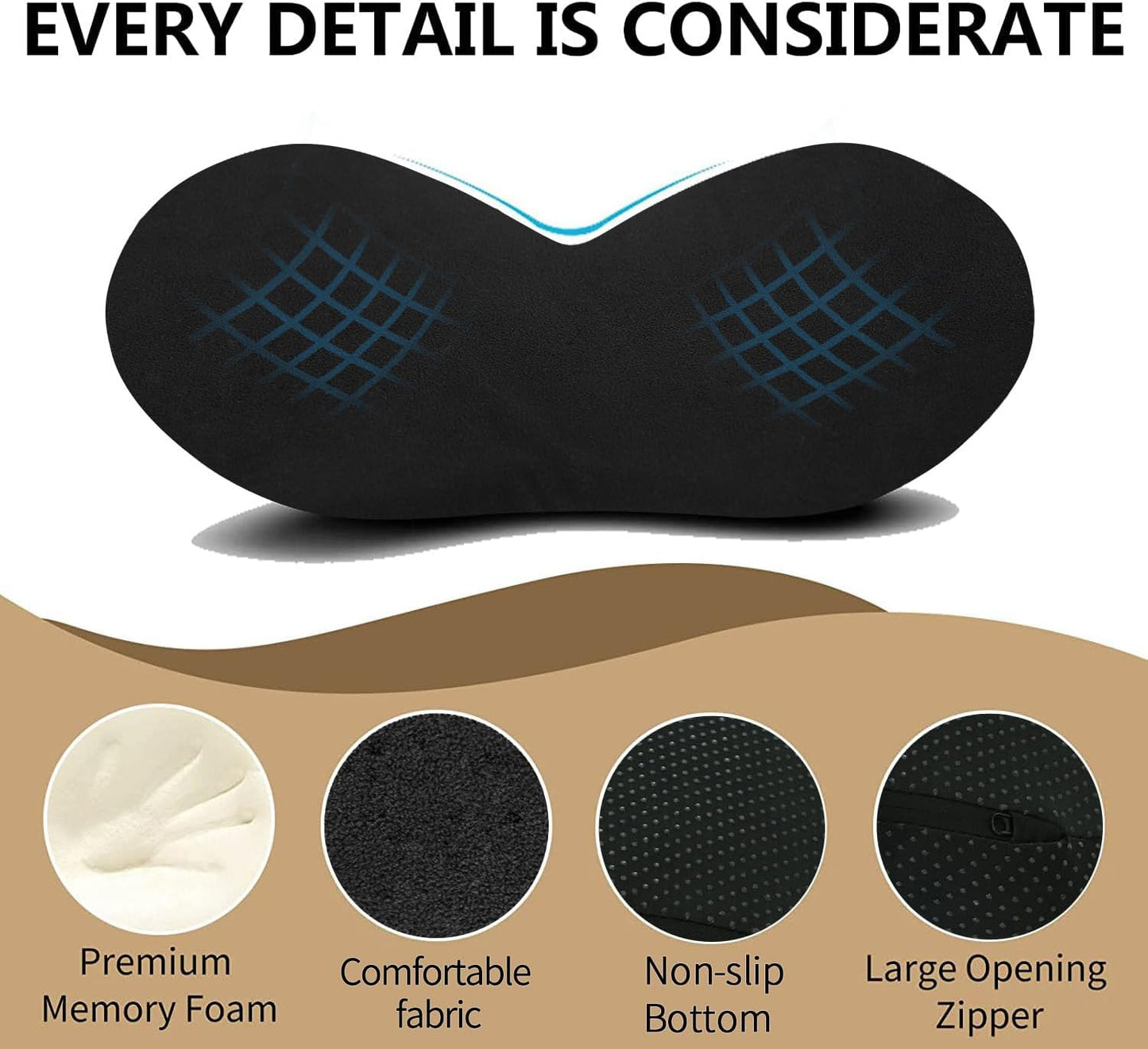 Car Seat Cushion - Memory Foam Car Seat Pad - Sciatica & Lower Back Pain Relief - Car Seat Cushions for Driving - Road Trip Essentials for Drivers(Classic Black)