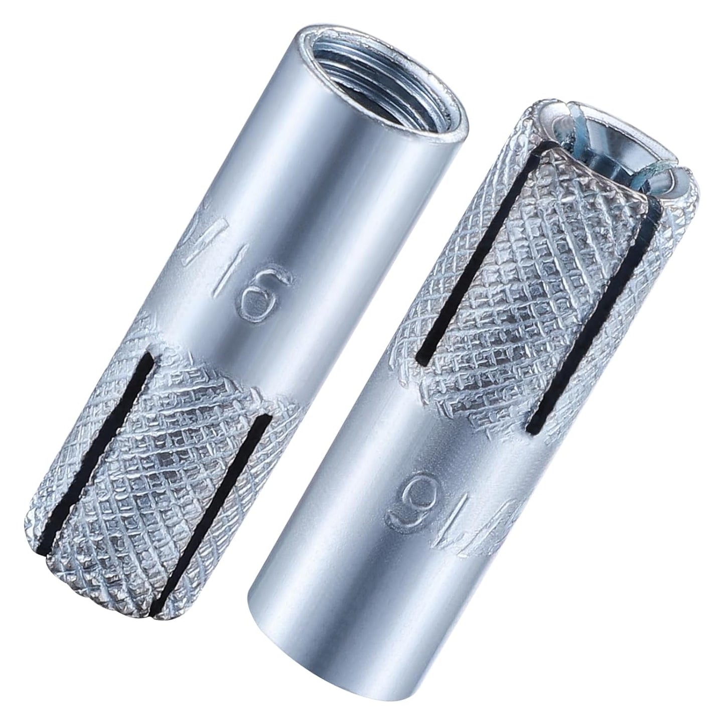 Wensilon(20 pcs) 5/16"-18 Premium Zinc Plated Carbon Steel Drop in Anchors Assortment, Knurled Drop-in-Anchor for Solid Concrete, Internal Forced Expansion Screw Bolts