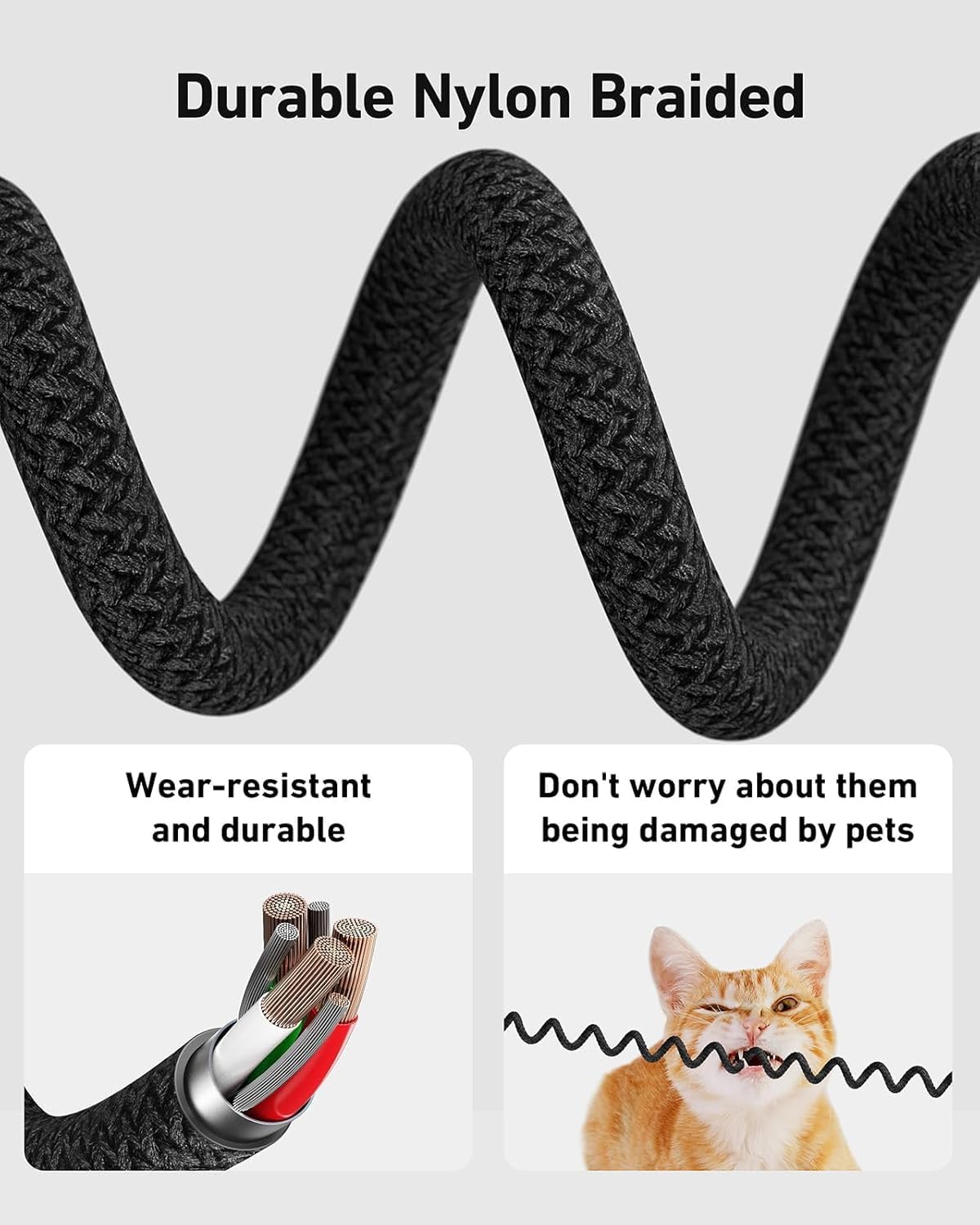 USB to Lightning Cable for Car 6FT, Coiled iPhone Charger Braided Lightning Cable [Apple MFi Certified] Fast Charging Cord Compatible with iPhone 14 Pro/Pro Max/Plus 13 12 11 8 7, iPad AirPods