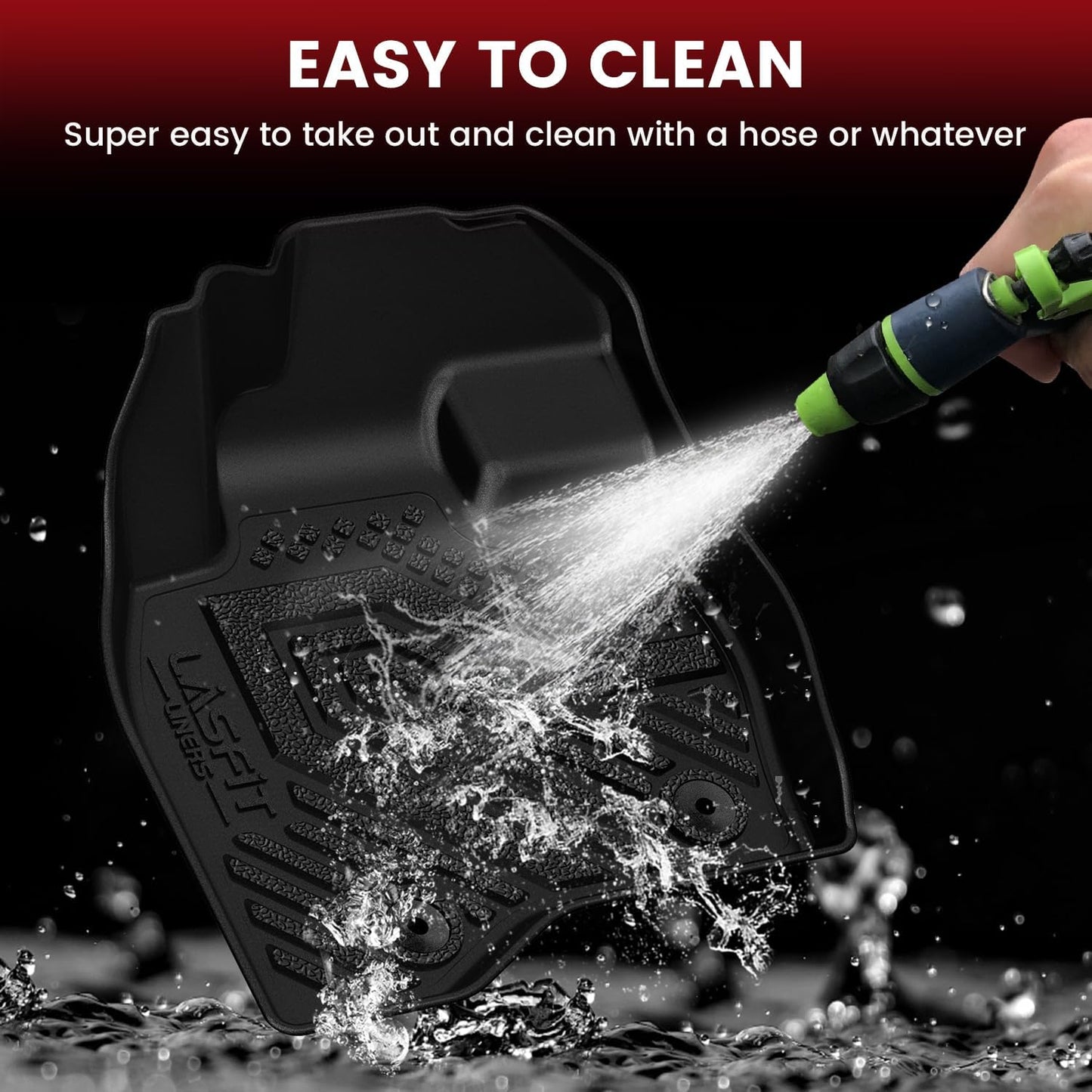 LASFIT Floor Mats & Cargo with Backrest Mat for Ford Explorer 2015-2019 7 Seats All Weather Protector TPE Easy Clean Car Floor Liner Custom Fit for 5-pc Full Set Black