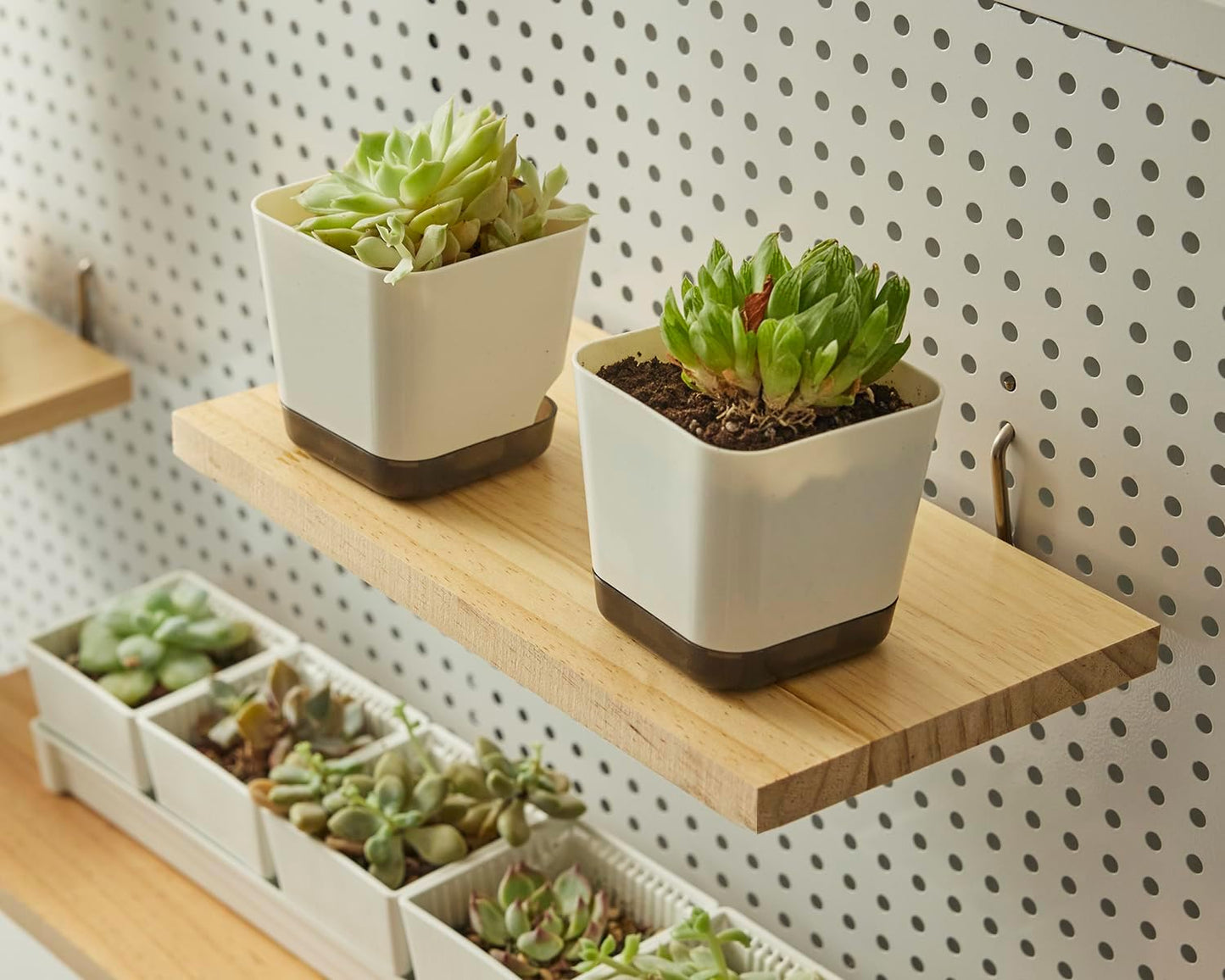 Shelves for PegBoard, Pine Wooden Pegboard Shelf Wall Organizer, Wooden Board for Walls Home, Garage Tool Storage, Office Organization, Kitchen, Craft Room,1 Pack