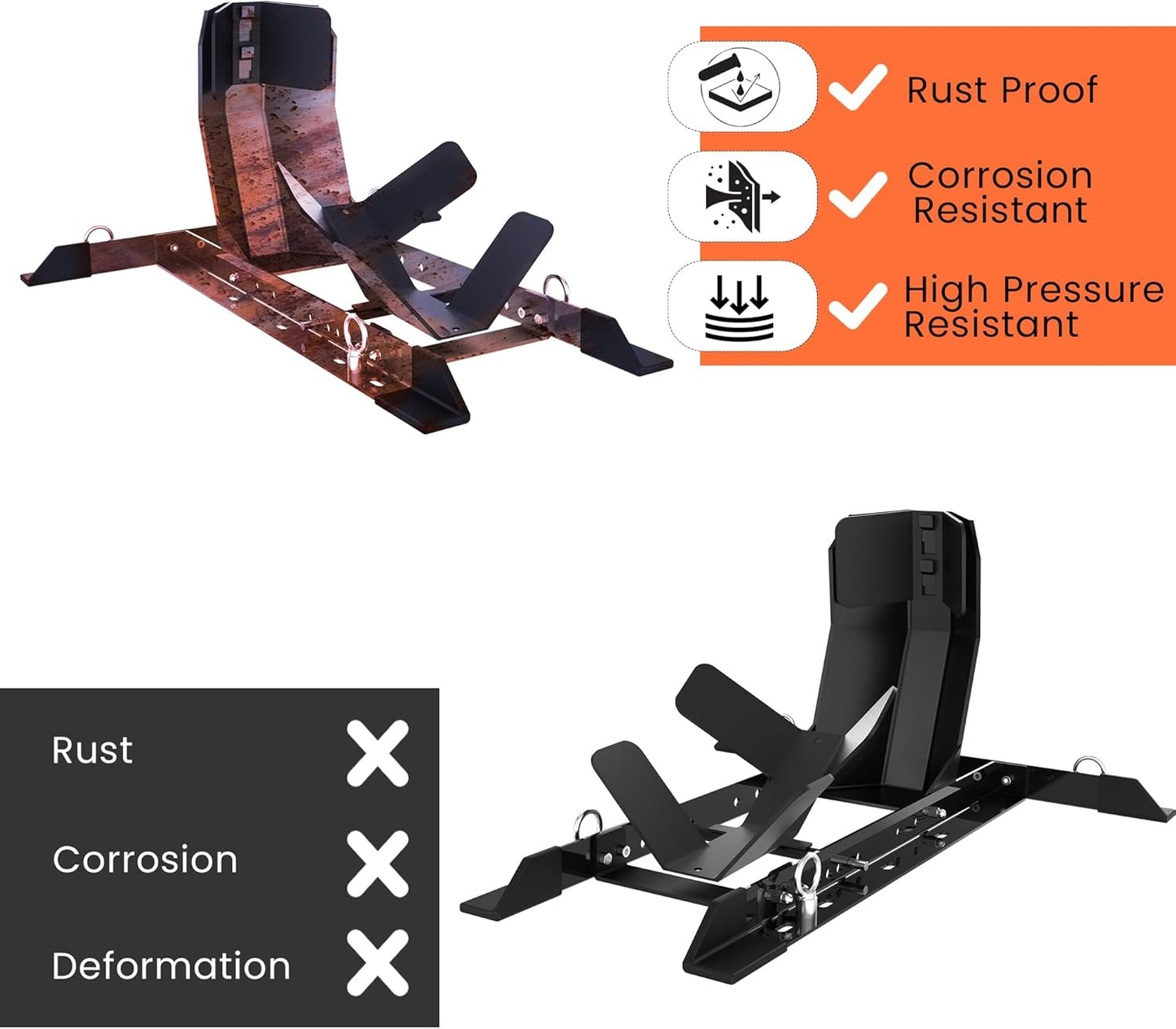 GRAND PITSTOP Universal Wheel Chock for Motorcycle Stand for Trailer Completely Adjustable Detachable Foldable Wheel Chock (Black)