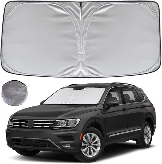 KAYZT Windshield Sun Shade for 2018-2025 Volkswagen VW Tiguan Foldable Sunshade SUV Front Window Custom Fit Car Accessories