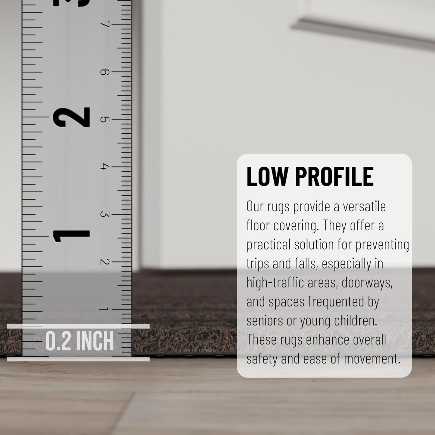 Ottomanson 2'7" x 19' Hallway Runner with Scraper Pile - Extra Durable Non-Slip Rug Mat for Indoor & Outdoor Use - Ideal for Kitchen, Entryway & Garage - High-Traffic Carpet, Brown