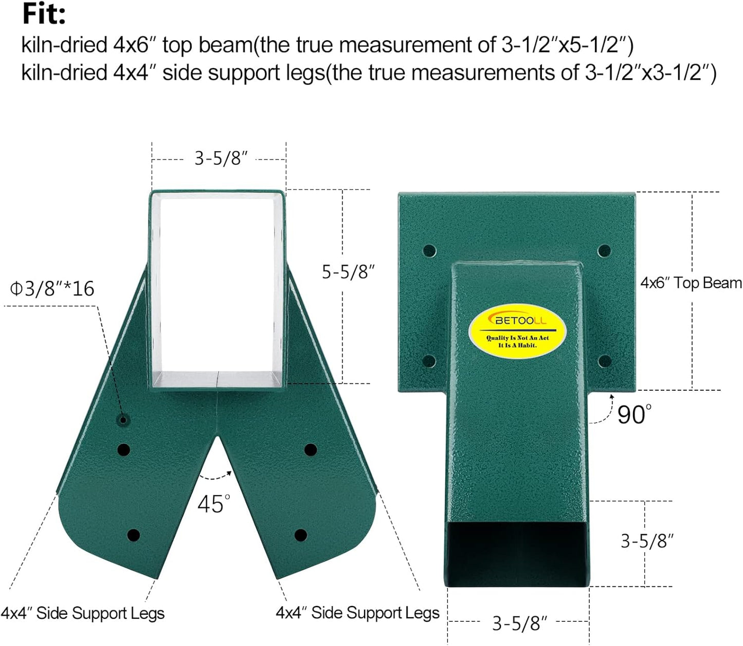 BETOOLL Swing Set Bracket with All Mounting Hardware Middle Bracket