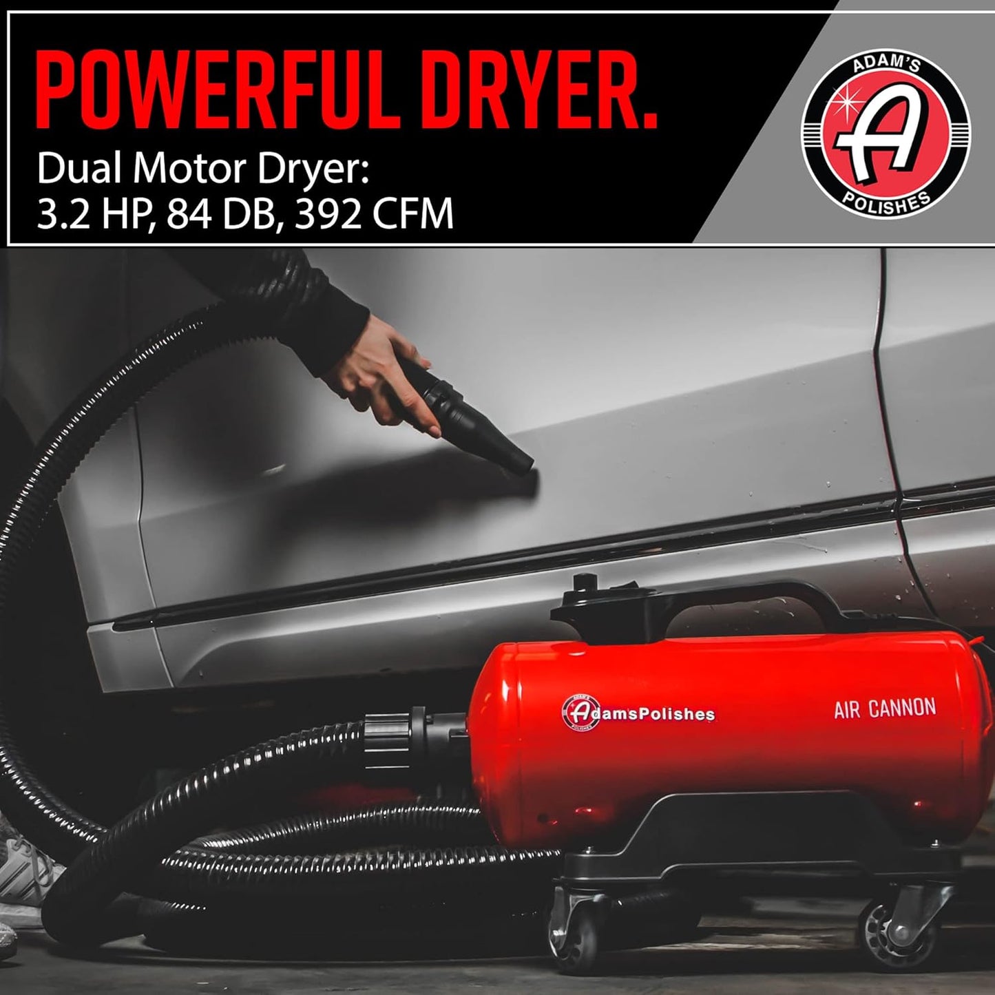Adam's Polishes Air Cannon Car Dryer Blower - Powerful Detailing Wash | Filtered Dryers, Blowers & Blades Safer Than Microfiber Towel Cloth