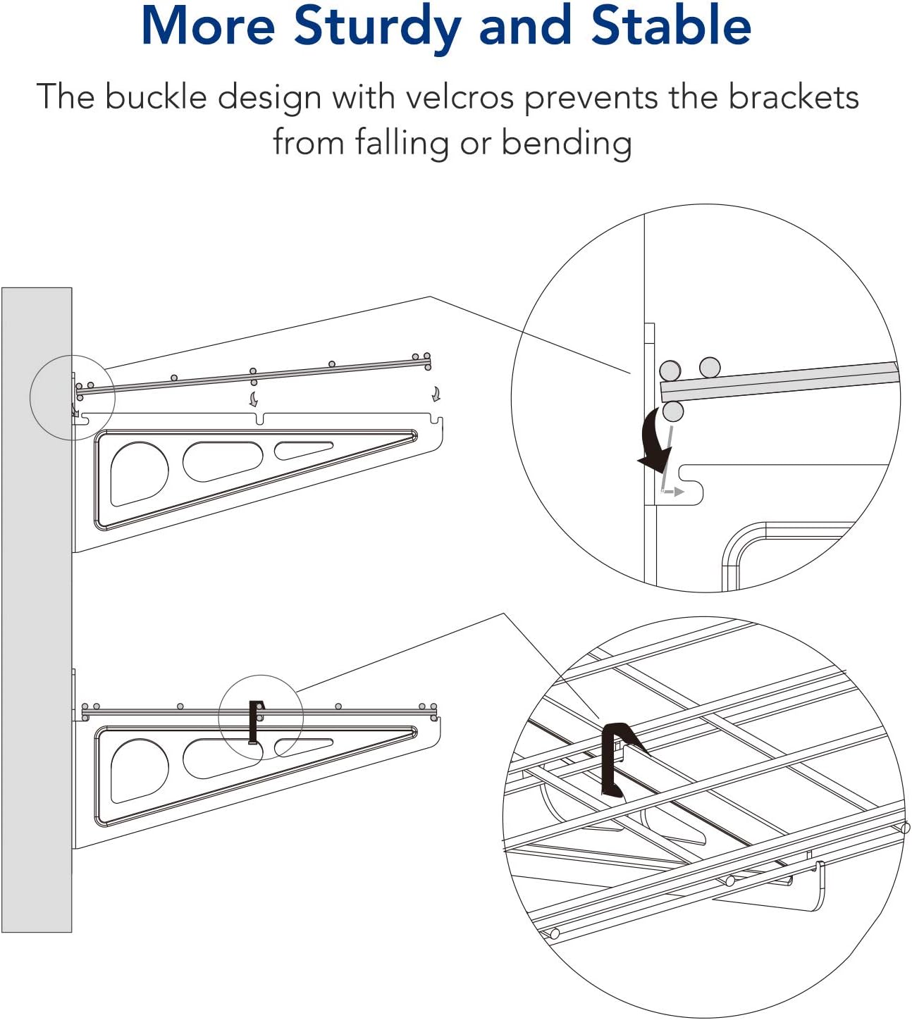 FLEXIMOUNTS 12-inch-by-72-inch Wall Shelf Garage Storage Rack Wall Mounted Floating Shelves,1x6ft ,Black, 2-Pack
