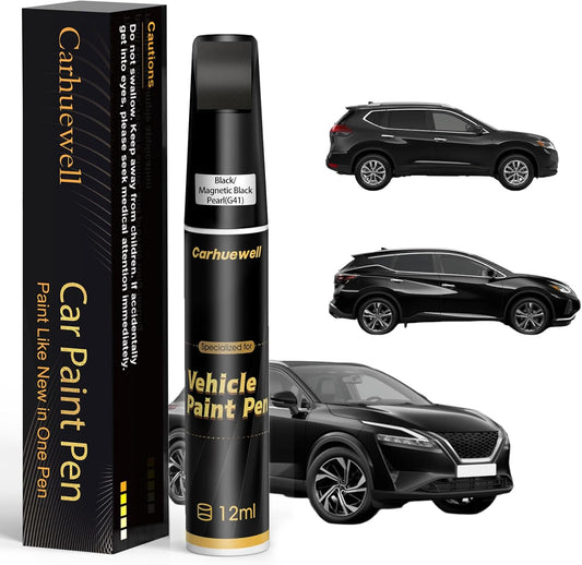 Black/Magnetic Black Pearl(G41) Touch Up Paint Compatible with Nissan, Exact Match Car Paint Pen Automotive Scratch Repair Remover Kit Quick & Easy Solution for Vehile Chips and Nicks