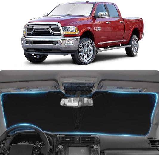 Sun Shade for Dodge RAM 2500 3500 2013-2025 2026 Truck Accessories Front Window Shade Fits RAM 2500 2Dr RegularCab, 4Dr QuadCab, CrewCab, MegaCab Windshield Cover Foldable Sun Visor Protector