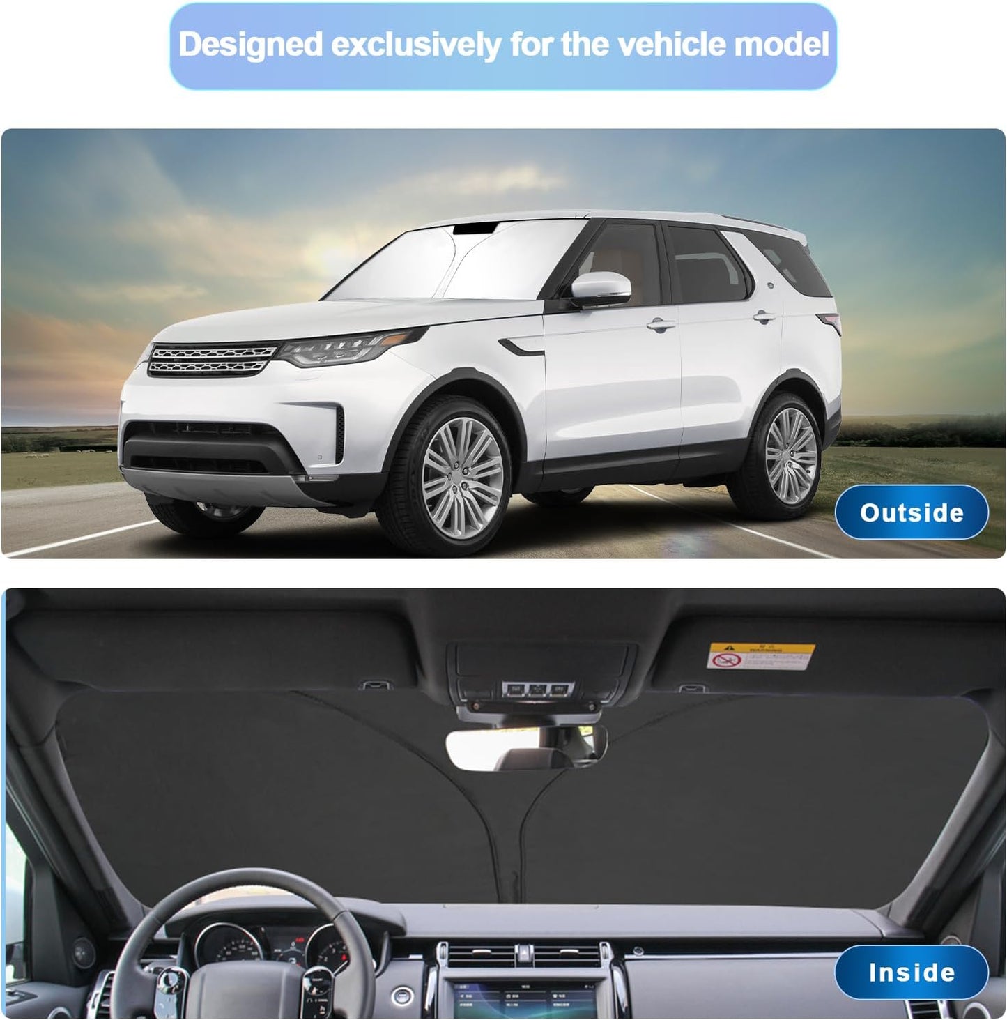 SXCY for 2017-2023 2024 Land Rover Discovery Windshield Sunshade 2021-2024 Discovery (S, Dynamic SE, Metropolitan) Accessories 2024 Discovery Sun Shade Foldable Sun Shield 2024 Discovery Sun Protector