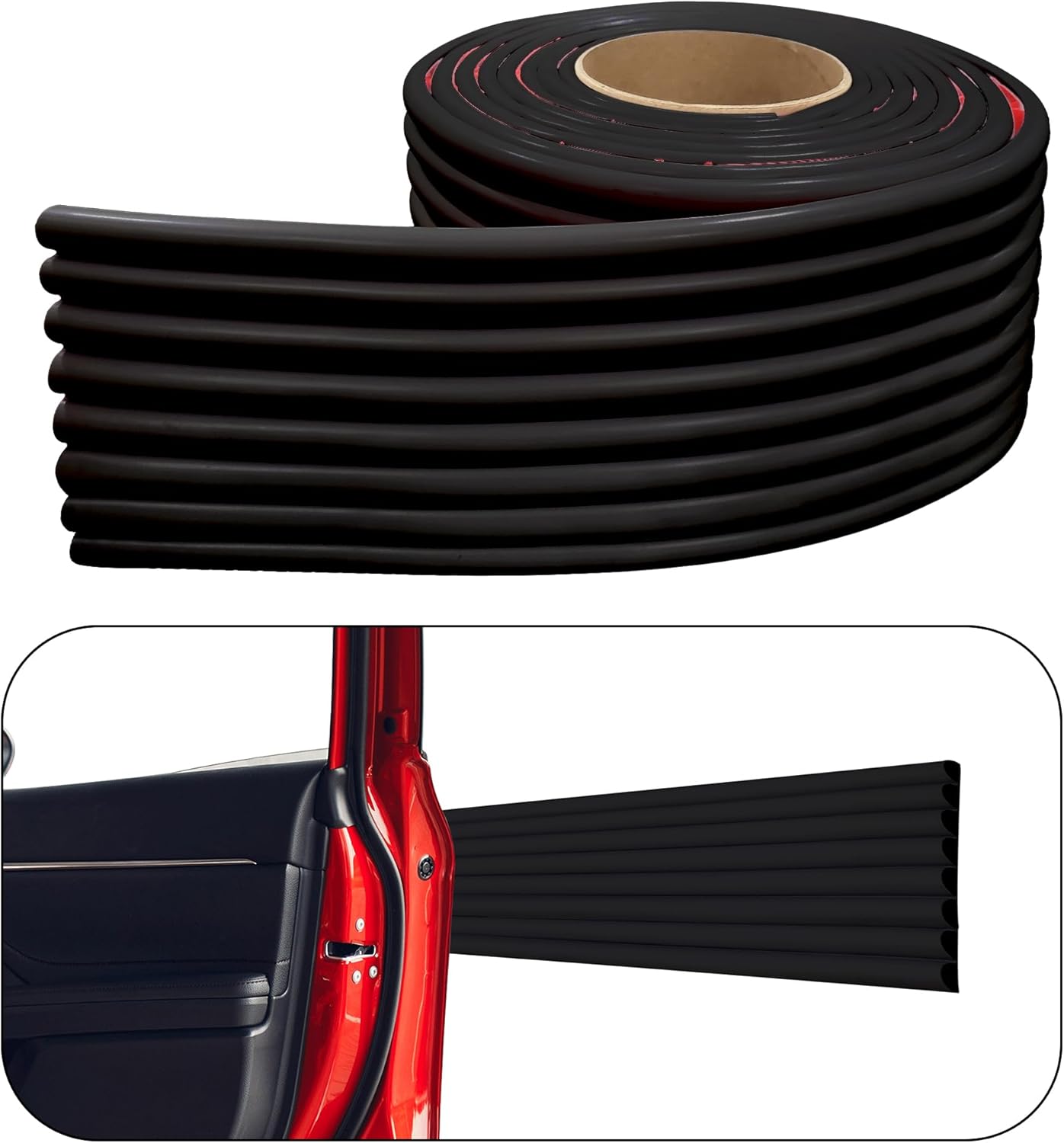 Rubber Bond Garage Wall Protectors - 4in x 12ft Strong Self-Adhesive Rubber Bumper Protectors for Garage Walls - Waterproof and Anti-Scratch Garage Wall Protector for Car Doors (Black)