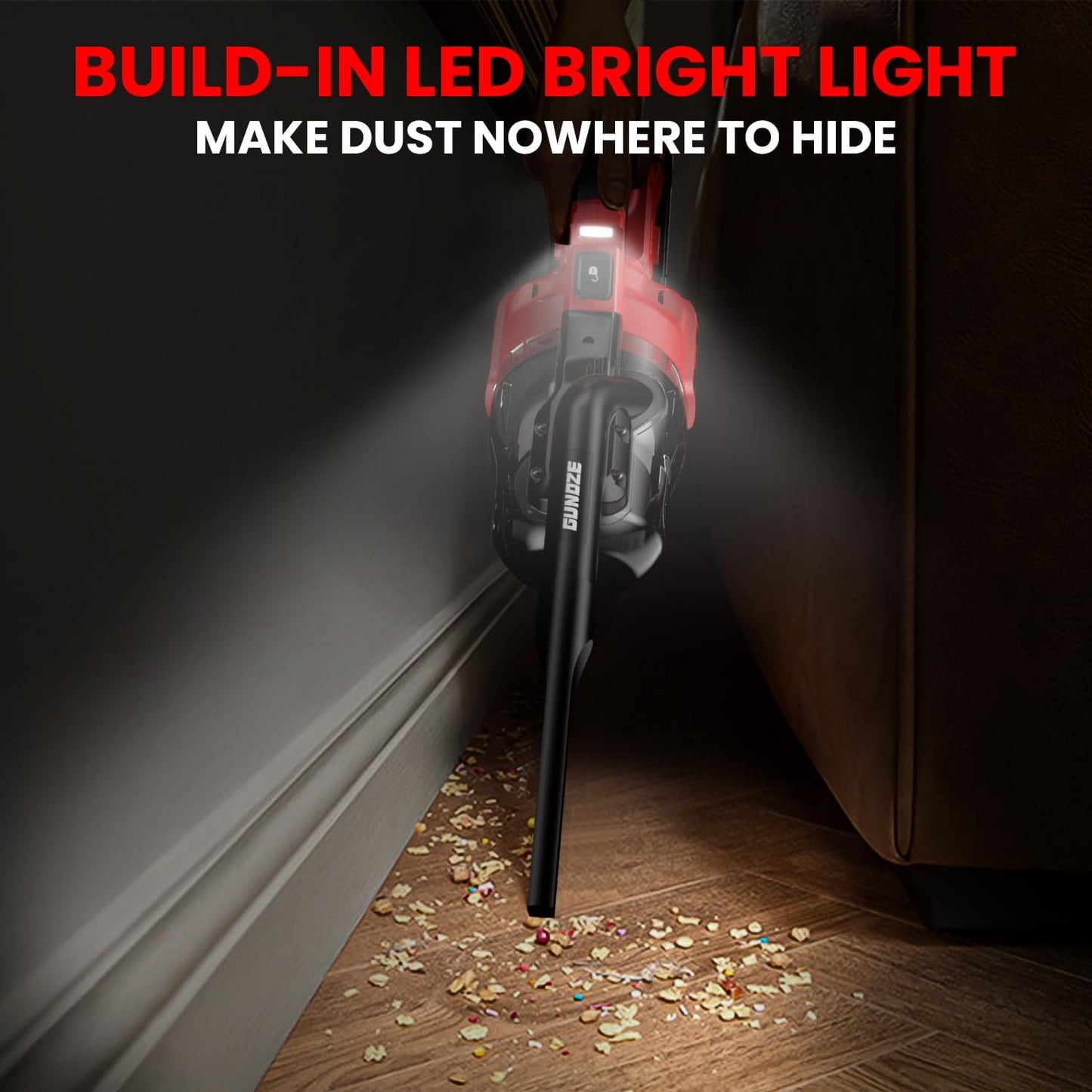 Cordless Vacuum for Milwaukee M18 Battery, 5 in 1 Handheld Electric Vacuum Cleaner with 500W Powerful Motor, 46 CFM Portable Hand Vacuum with 2 Filtration HEPA for Home, Floor, Carpet, Car (Tool Only)