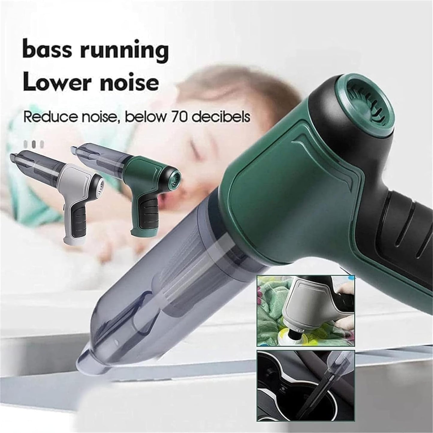 Vortix Smart Car Vacuum/Air Blower,Vortix Electric Air Duster & Vacuum,12000pa High Power Brushless Motor Wireless Handheld Car Vacuum Cleaner with Washable Filter & Storage Bag (Gray)