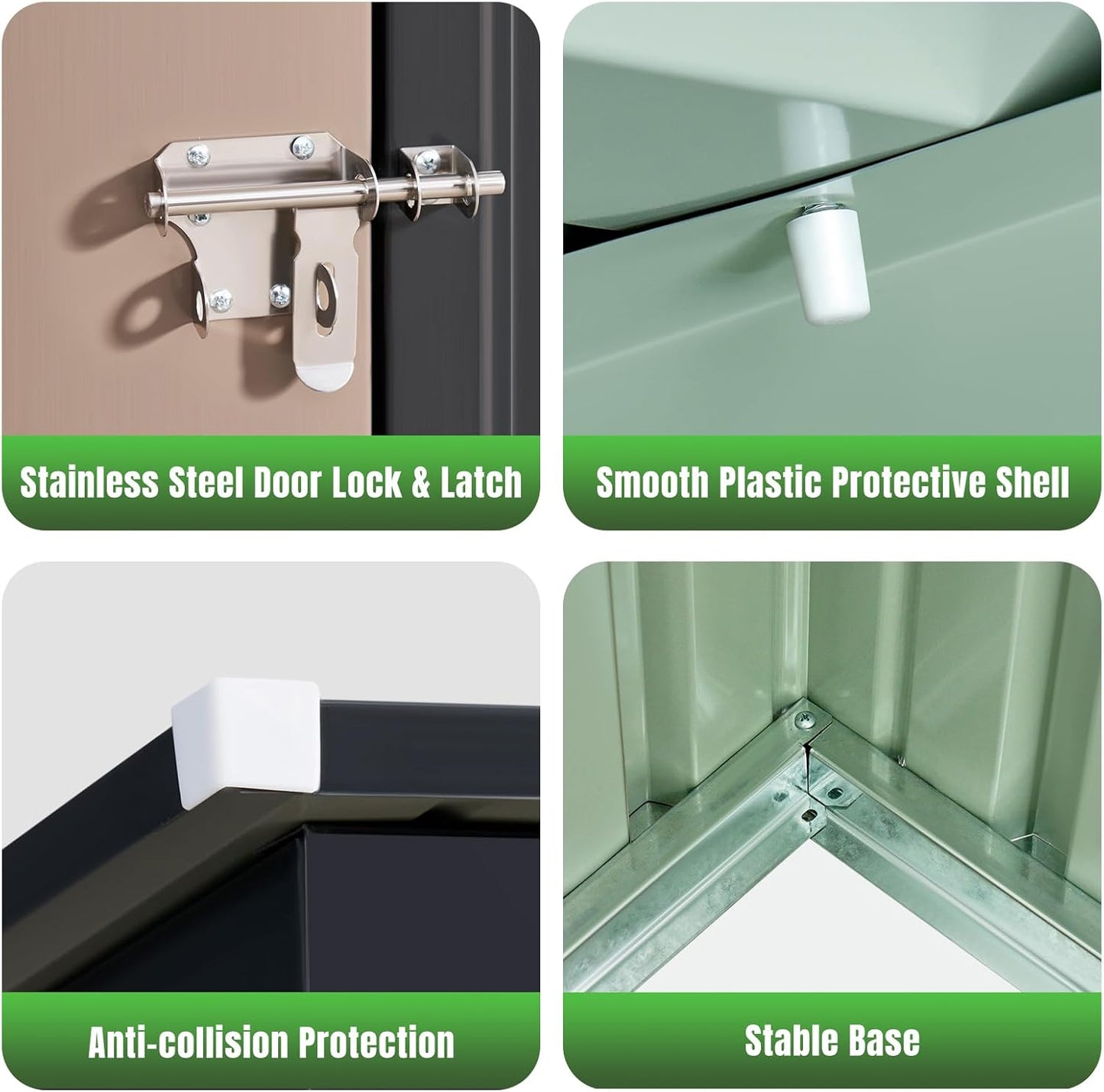 Aoxun 5'x3' Outdoor Storage Shed with Base Metal Garden Shed for Outside(Brown, 5' x 3'W/Base)