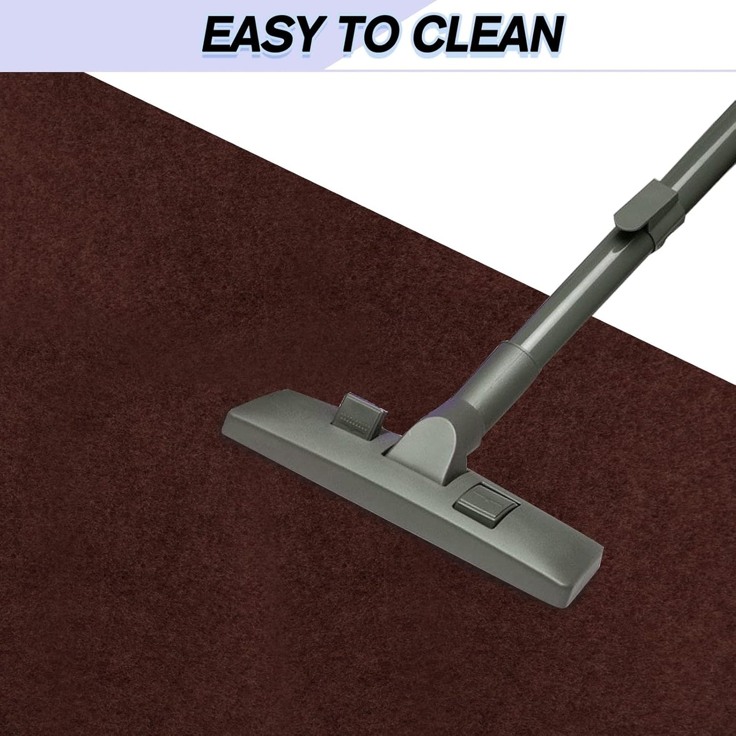 Custom Size Backed Non-Slip Area Rugs Runner, Easy Clean, Waterproof Runner Rugs for Hallway Entryway, Kitchen, Laundry, 3FT x 47FT, Brown