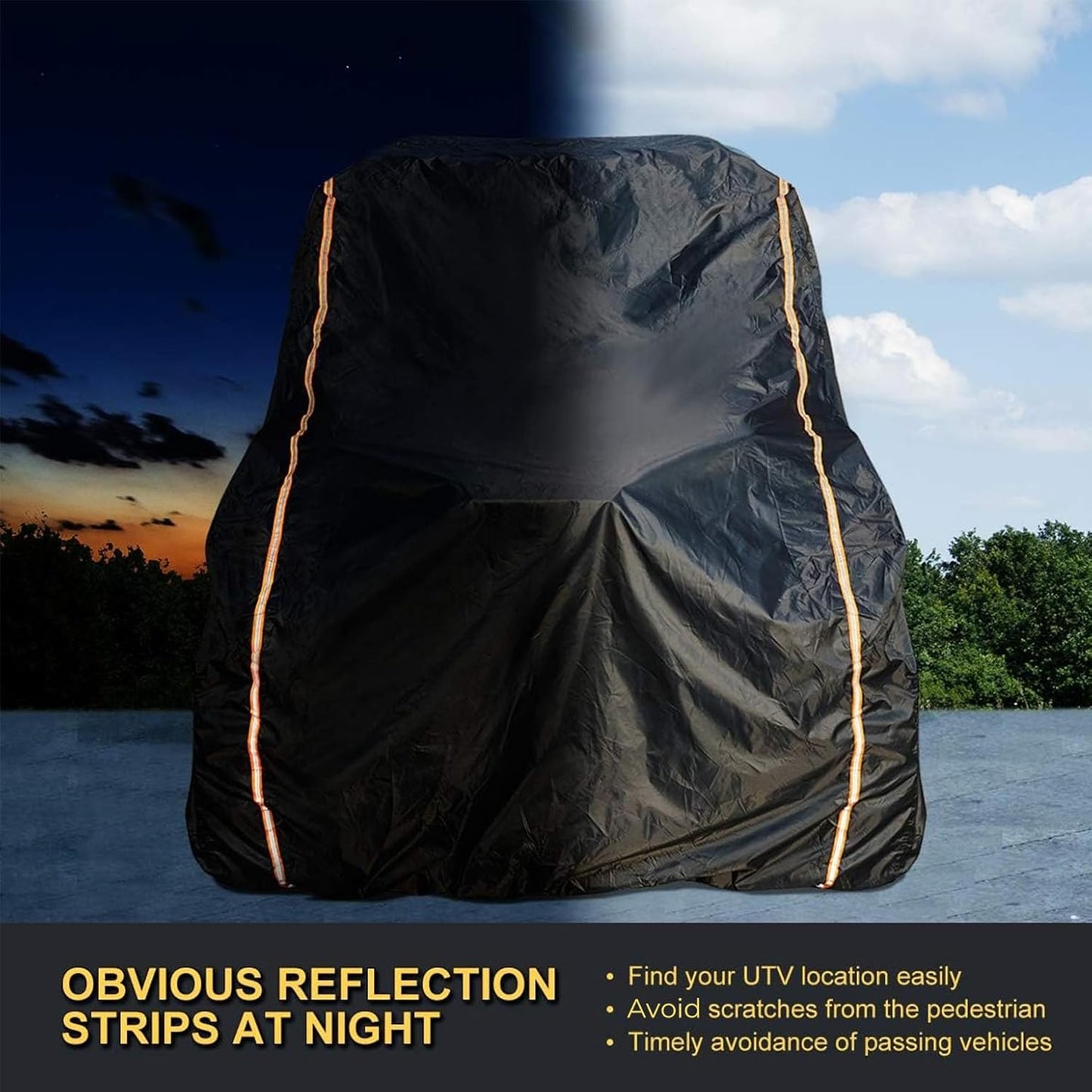 KEMIMOTO PRO XP Cover X3 Heavy Duty UTV Cover 2 Seater Large Size Compatible with Can-Am Maverick X3, Polaris RZR PRO XP, Talon, Commander, YXZ1000R, 2-3 Seater Reflective Strip Sturdy in Wind