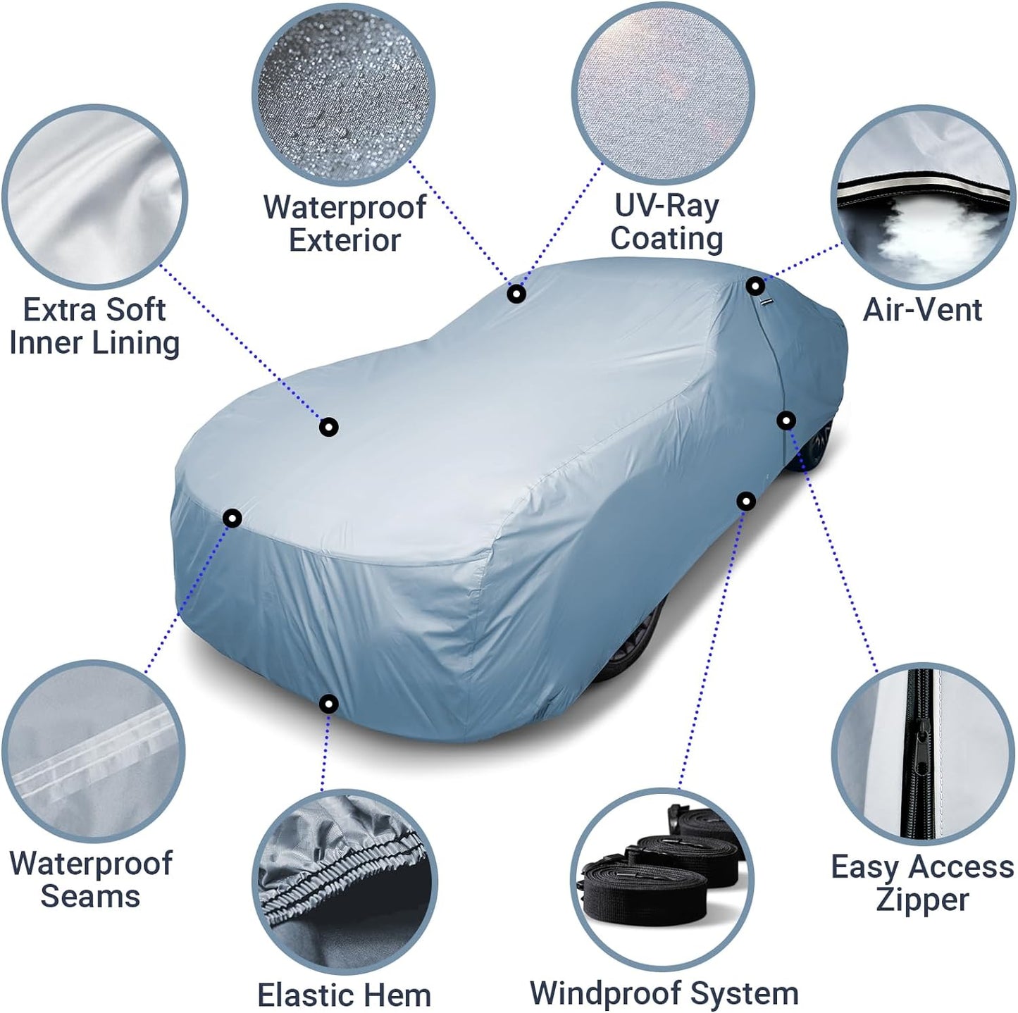 iCarCover Premium Car Cover for 1947-1953 Chevy Business Coupe Heavy Duty Waterproof All-Weather Automobiles Custom Fit Indoor Outdoor UV Snow Protection Covers with Straps and Bag