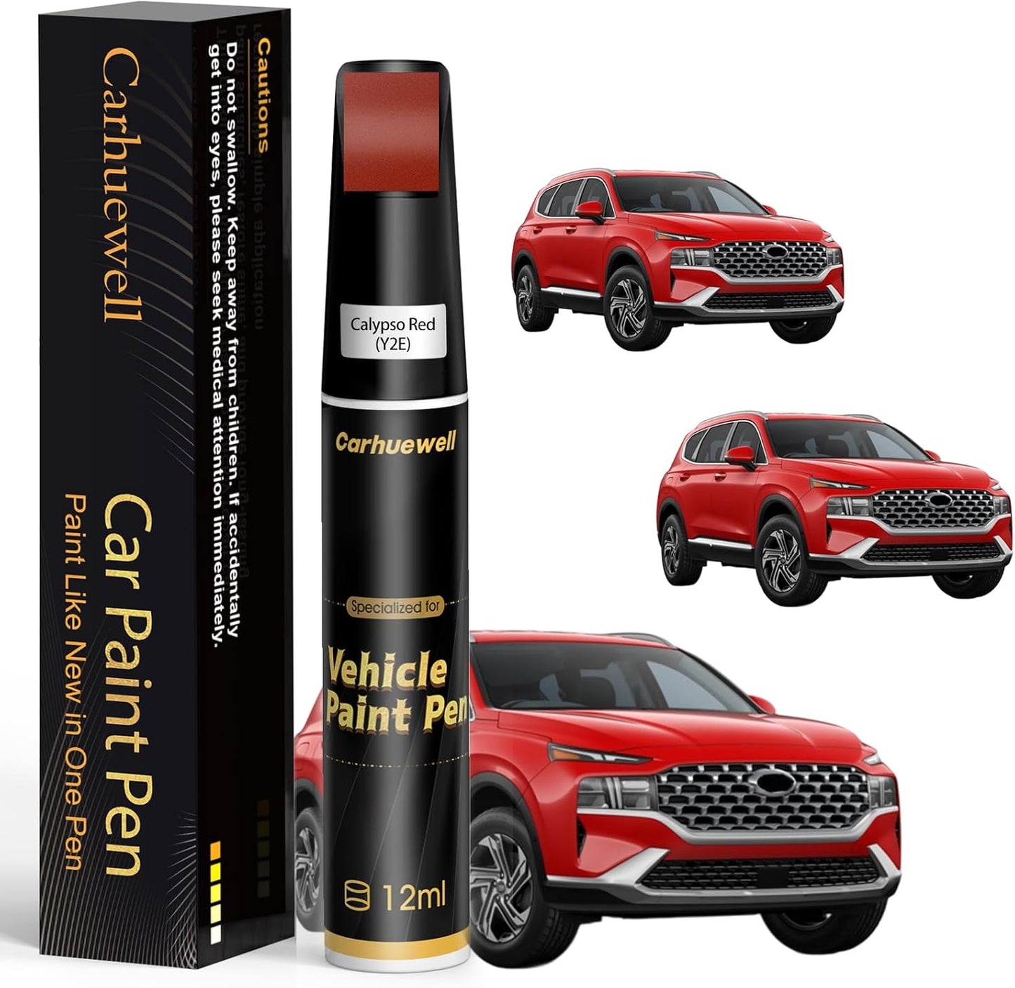 (Y2E) Calypso Red Touch Up Paint Compatible with Hyundai, Exact Match Car Paint Pen Automotive Scratch Repair Remover Kit Quick & Easy Solution for Vehicle Chips and Nicks