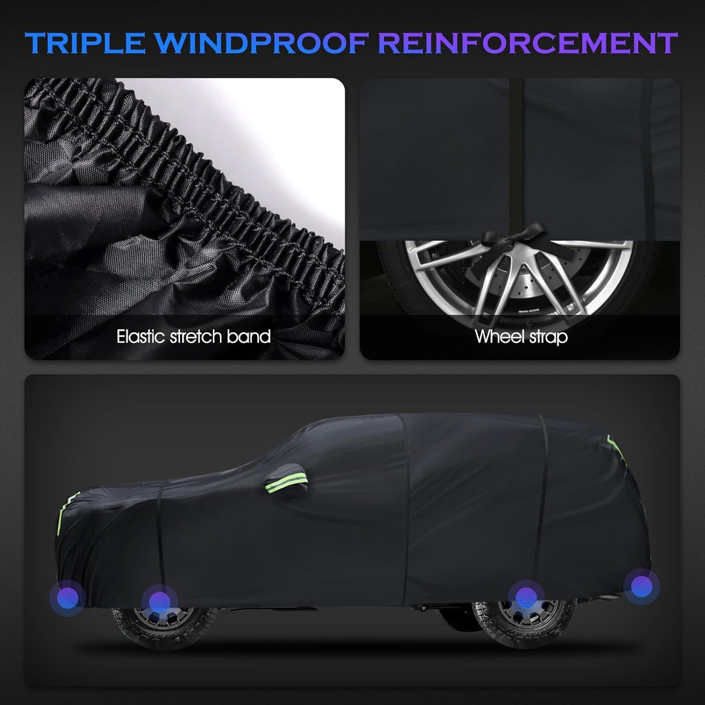 Car Cover Custom Fit for Toyota 4Runner 1995-2025,6 Layers Truck Cover Waterproof All Weather for Automobiles,Outdoor Full Exterior Cover,Rain, Sun, Wind Protection,Black