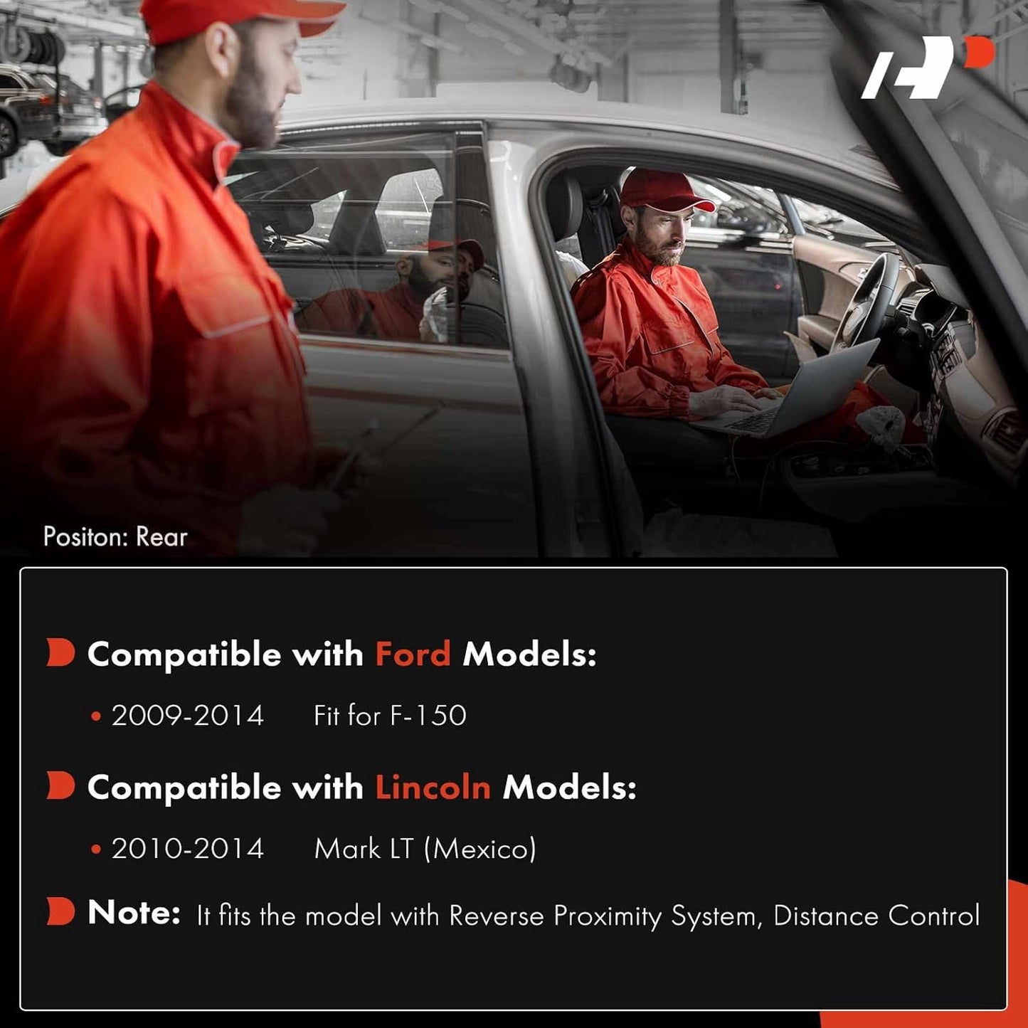 A-Premium 4-PC Rear PDC Reverse Backup Parking Aid Assist Sensor Compatible with Ford and Lincoln Models - F-150 F150 2009-2014, Mark LT 2010-2014, Replace# 9L3Z-15K859-D