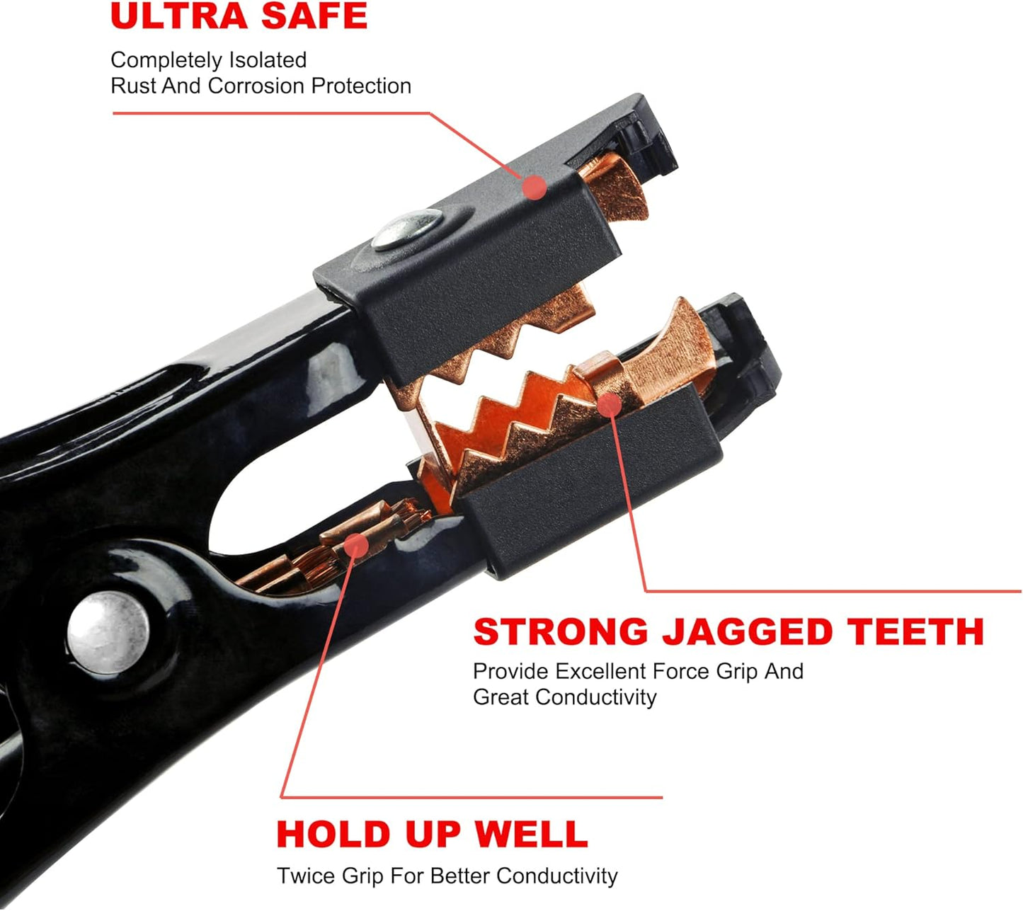 Jumper Cables 4 Gauge 25 Feet Battery Jumper Cables for Car -40℉ to 140℉ - Heavy Duty Booster Cables with Carry Bag, Safety Gloves and Iron Brush (4AWG x 25FT)