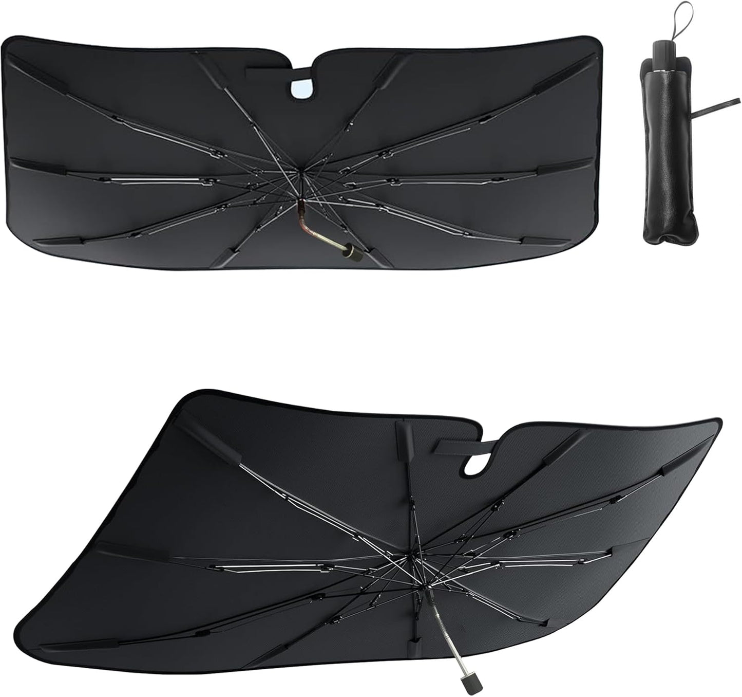 Windshield Sun Shade Umbrella, Portable Foldable, Spring Structure Wind Shield, Front Window Sunshade, Protect from Sun Rays Car Windshield, Universal for Any Car (53.1'' x 29.5'')