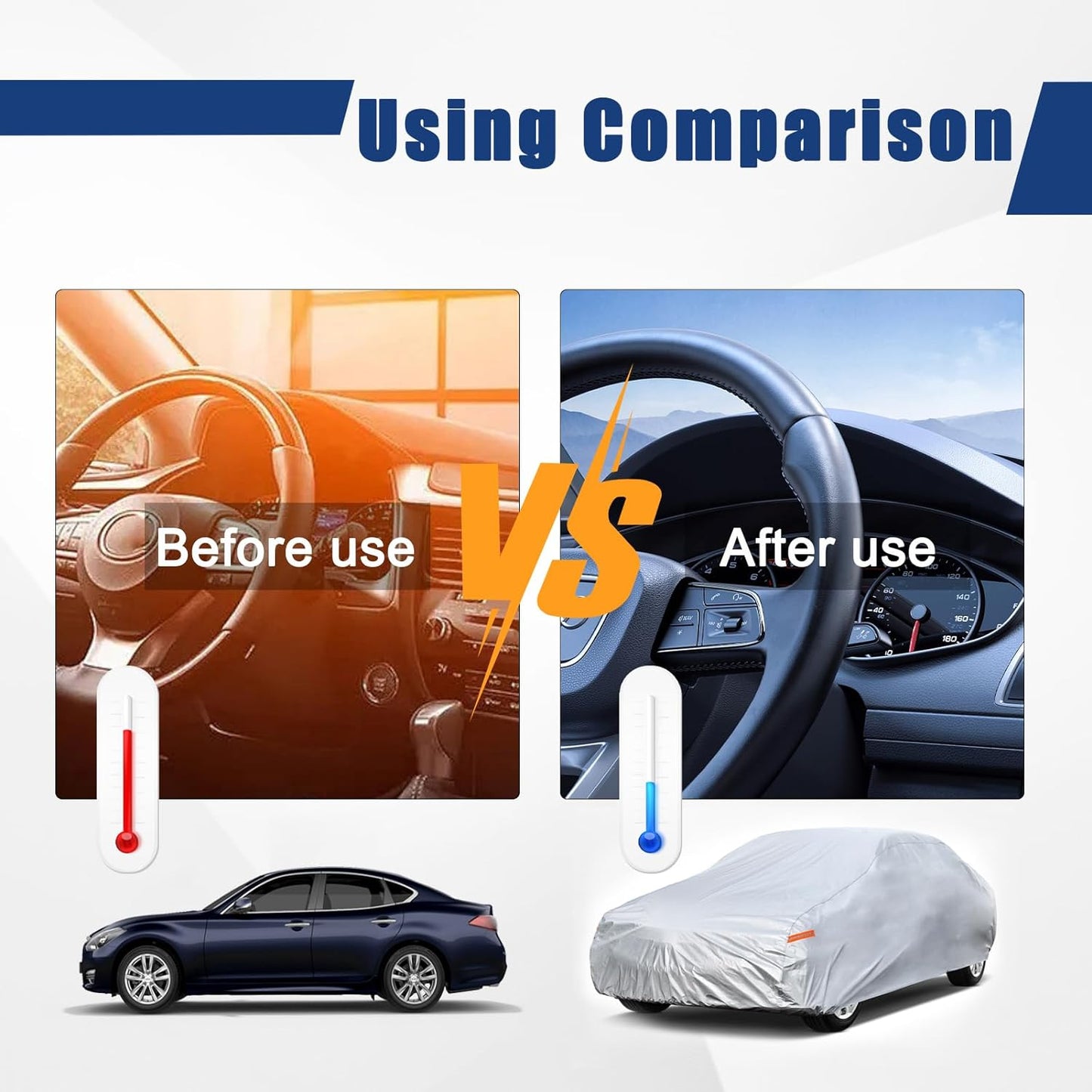 Kayme 6 Layers Car Cover Custom Fit for Mercedes Benz CLS 63 400 500 550 (2004-2025) Waterproof All Weather for Automobiles, Outdoor Full Cover Rain Sun UV Protection.Silver