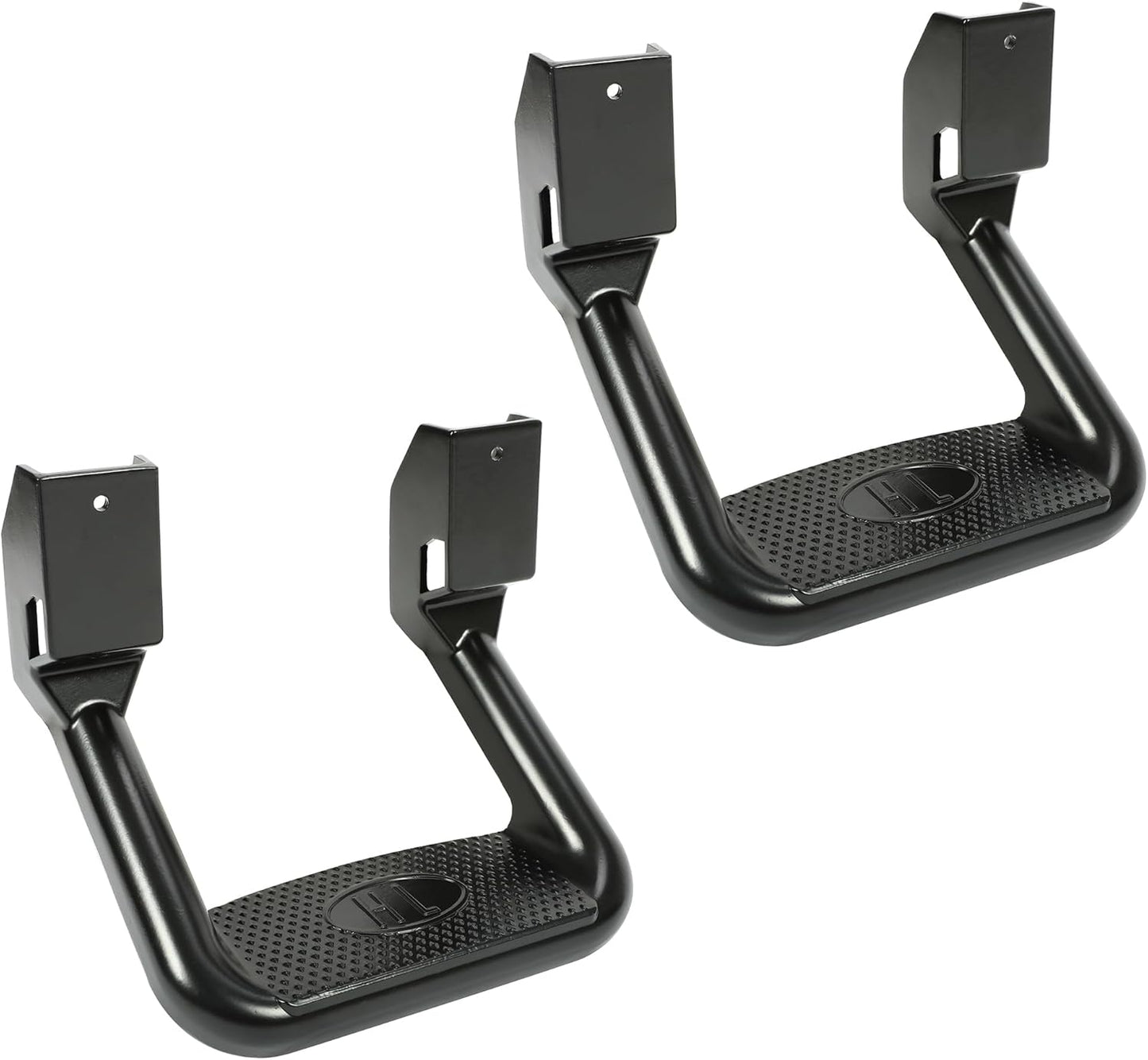 KUAFU Universal Side Step Compatible with 1967-2020 Chevrolet Toyota Ford Dodge Jeep GMC Nissan Mazda Aluminum 2 Pcs Side Step for Pickups & Trucks Black