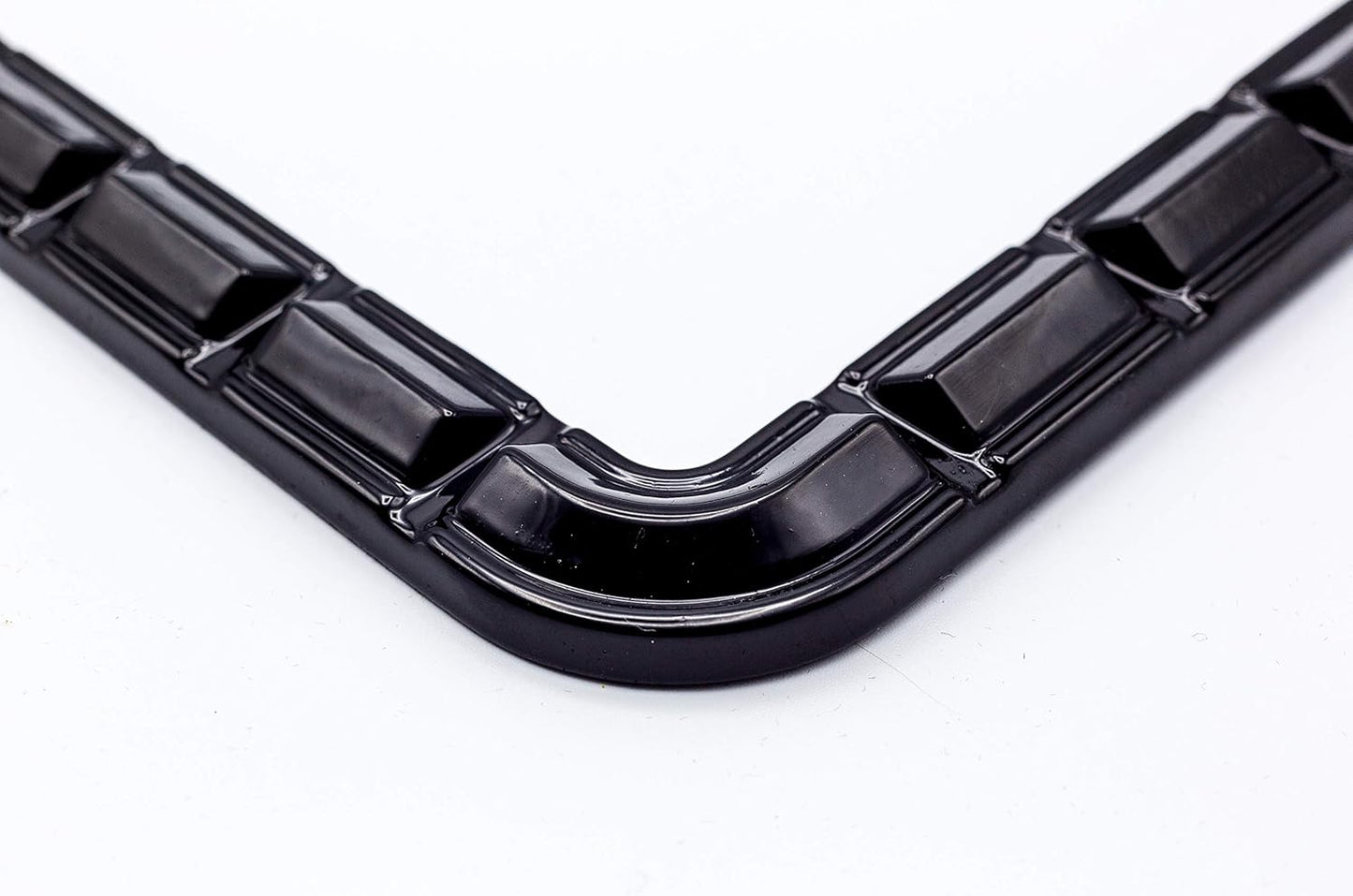 Creathome 3D Brilliance Black License Plate Frames, Pure Zinc Alloy Metal with Chain Patterned