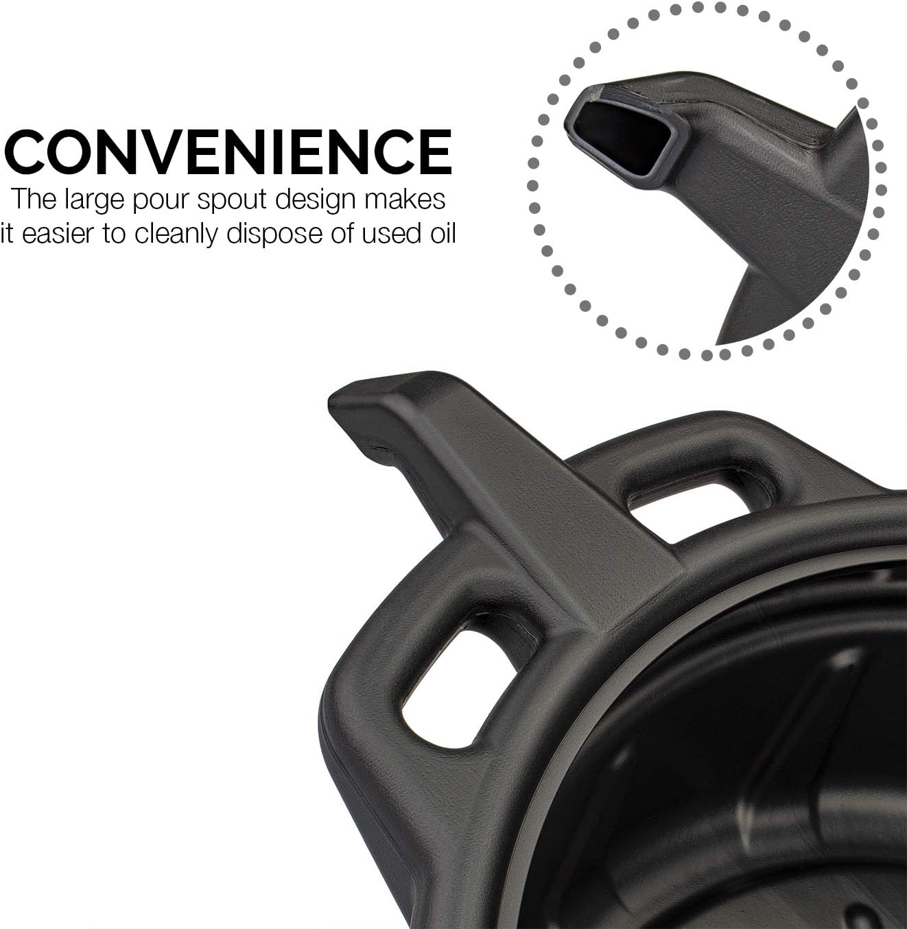 NEIKO 20762A Oil Drain Pan | Black Plastic Anti Splash | Motor Oil Drip Catcher Pan | 2 Gallon (8L) Capacity