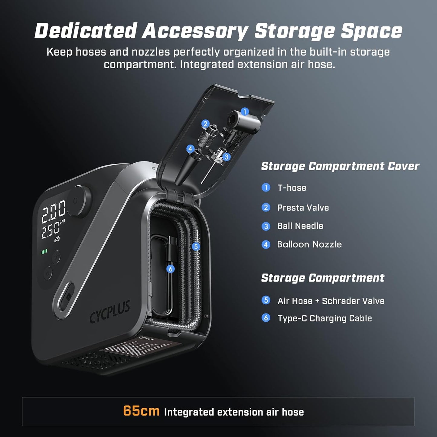 CYCPLUS AL7 Tire Inflator Portable Air Compressor for Trucks & Pickups – 4X Faster High-Powered Tire Inflator, Portable Design for Heavy-duty Vehicle & Inflatables, Dual-Use Type