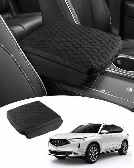 Shademax Custom Fit for Center Console Cover Acura MDX 2022 2023 2024 2025 2026 Accessories Armrest Cover Center Console Pad PU Leather Armrest Seat Box Cover Protector Anti-Scratch Black