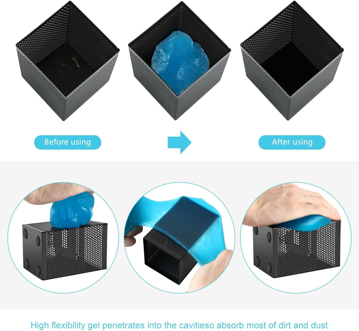 DNA MOTORING 3 Pack Car Cleaning Gels Auto Detailing Tools Cleaning Putty Car Interior Cleaner, Car Jelly Cleaner, Keyboard Cleaner, Car Cleaning Supplies Car Gifts for Men Women, TOOLS-00149