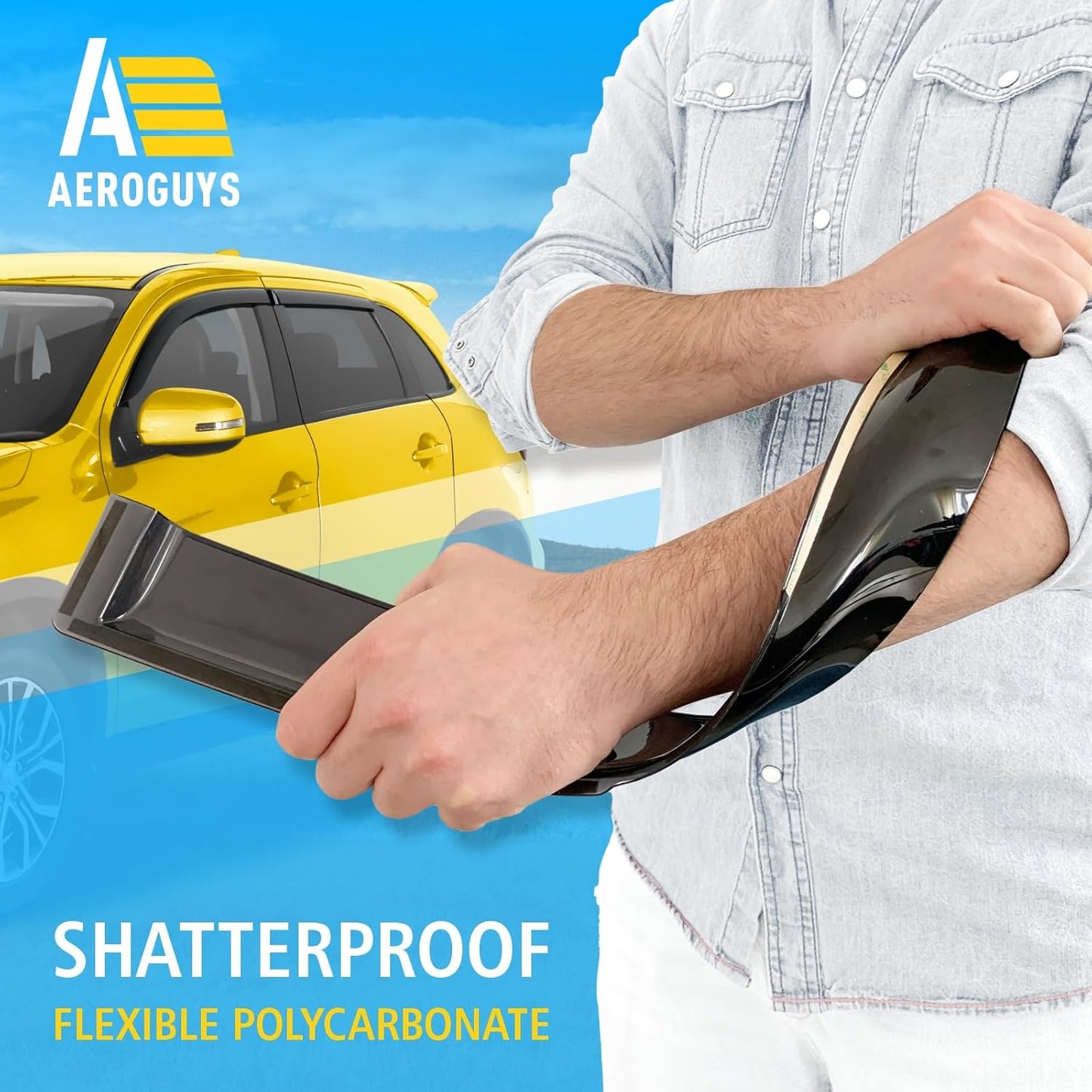 Extra Durable Window Deflectors Tape-On Window Visors Rain Guards Fit for Mitsubishi Outlander Sport 2011-2025, Sun Visors, Wind Vent for Shades, Exterior Car Accessories - 4pcs. AG0820