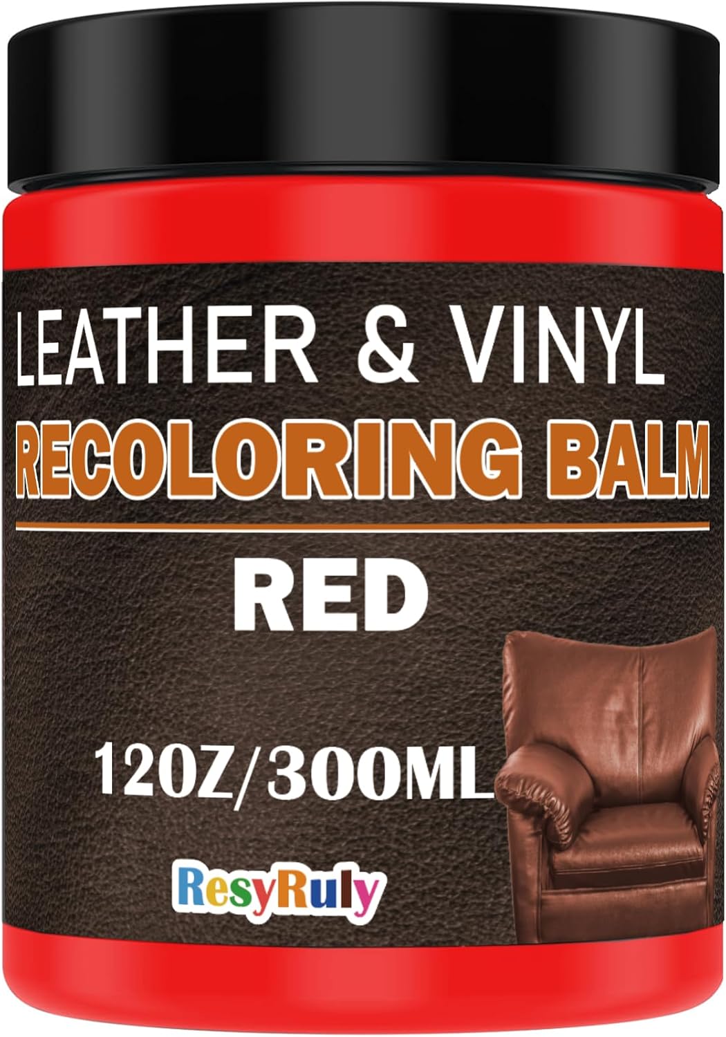 Leather Stains and Dye Liquid Red Recoloring Balm Dashboard Fabric Sneaker Shoes Boots Jacket Bag Purse Vinyl Acrylic Paint Boat Car Seats Wood Furniture Couch Fade Scratches Repair Kit Color Restorer