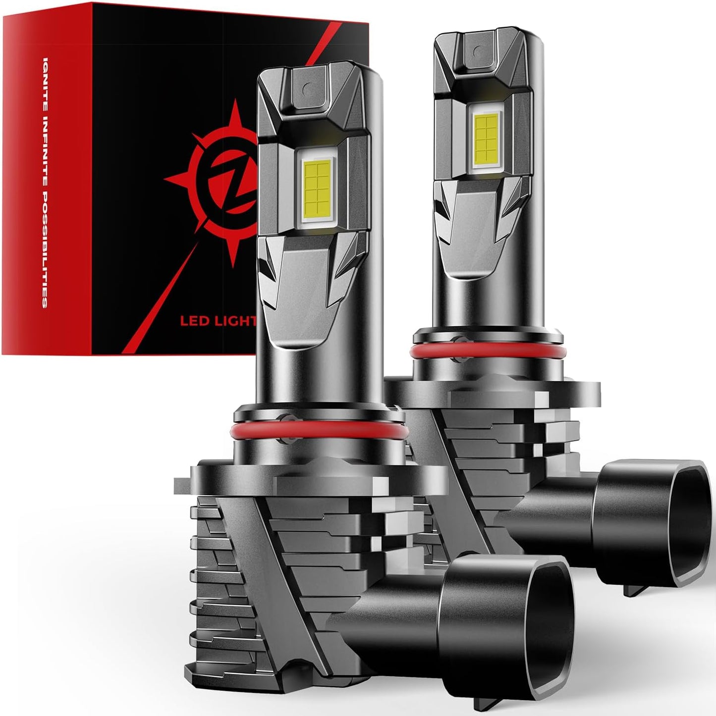 9006 Light Bulbs [Super Bright] 40000lm 800% Brightness Fog Lights Bulbs Real 1:1 Mini Size Design, 6000k Cool White，Pack of 2