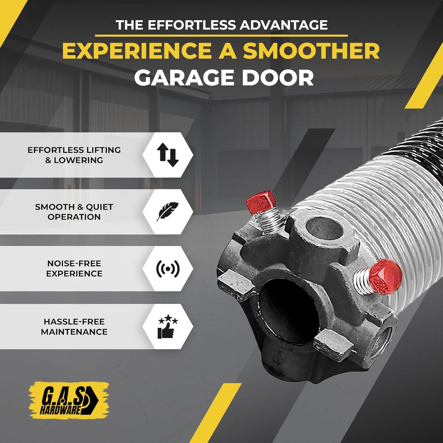 Garage Door Torsion Spring 218x2x28 Torsion Springs for Left Side of Garage Door with 1" Steel Bearing, Gloves, and Winding Bars Precision E-Coating 5-Year Warranty Minimum 30,000 Cycles (Red Cone)