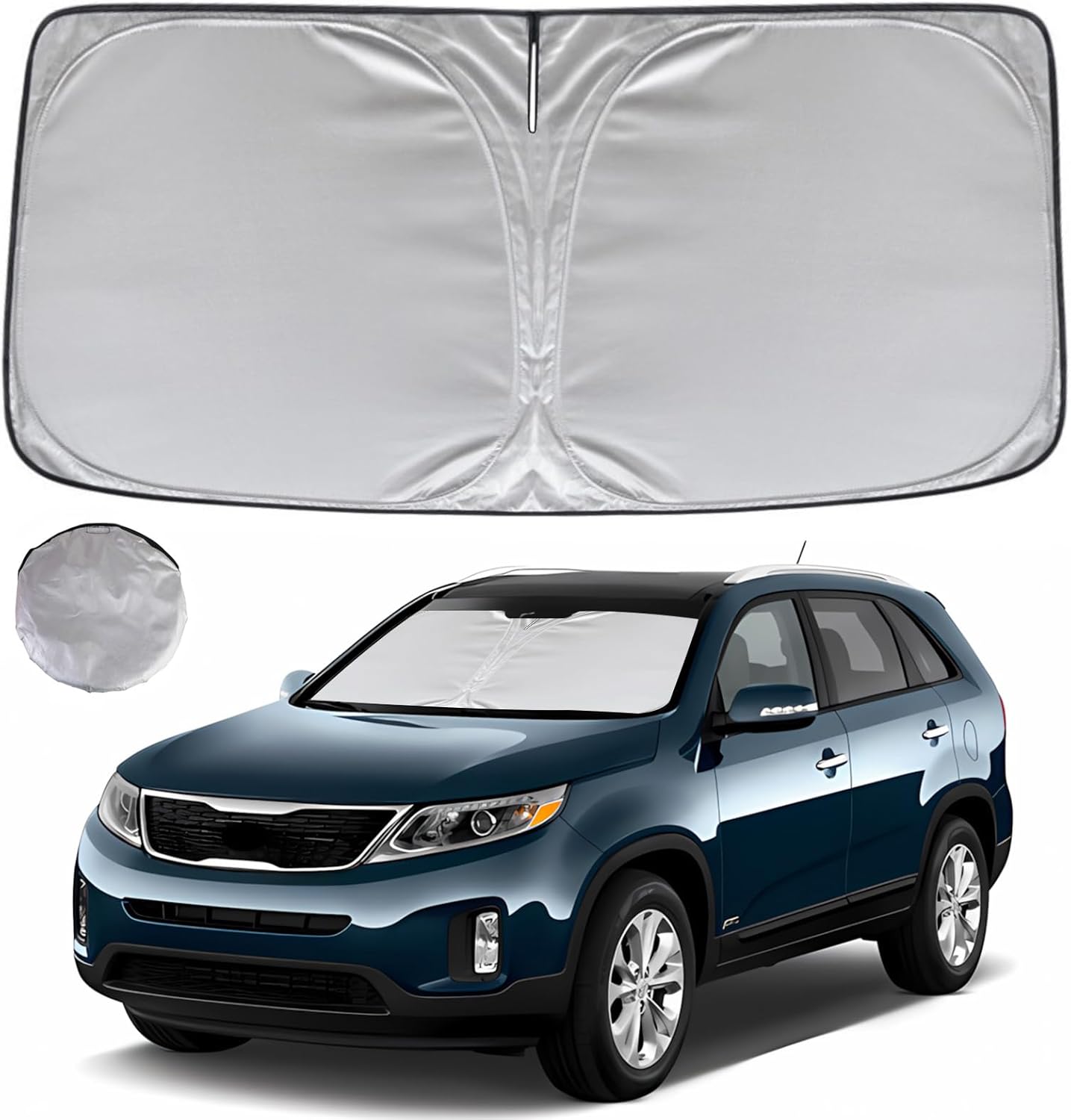 KAYZT Windshield Sun Shade for 2011-2015 Kia Sorento Foldable Sunshade Front Window Custom Fit Car Accessories