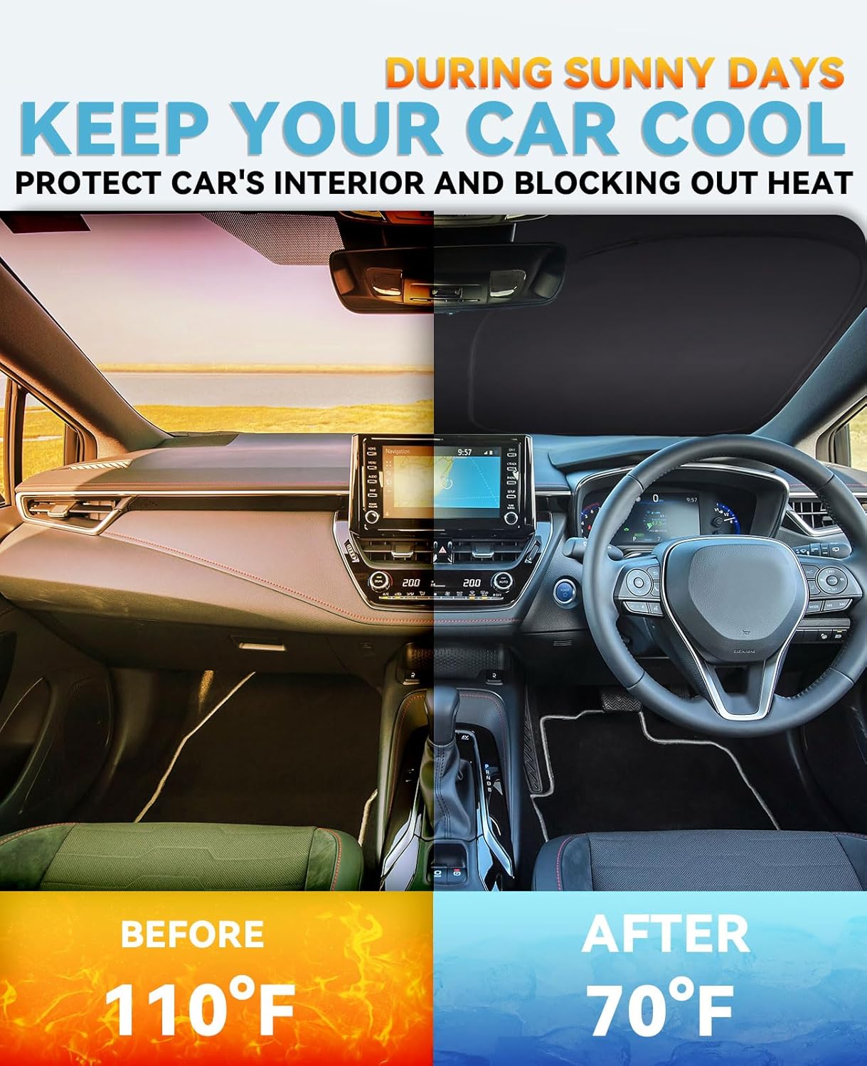 Windshield Sun Shade Car Sunshade for 2013-2015 2016 Mazda CX5 CX-5, Sport, Touring, Grand Touring, 4 Door Crossover Accessories Windshield Sun Visor Cover for CX-5 Foldable Front Window Shield